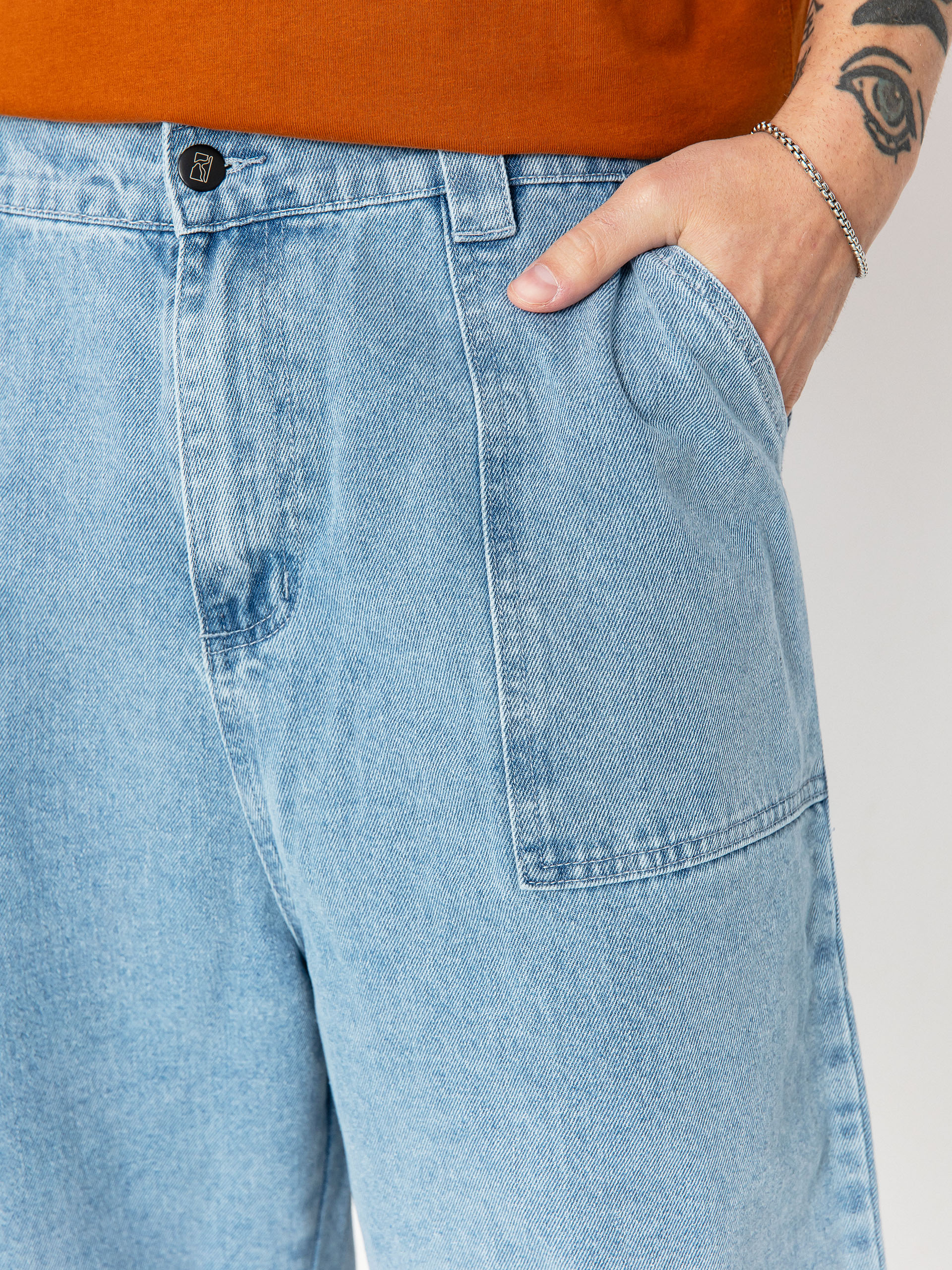 Pantaloni scurți Poetic Collective Painter (light blue denim)