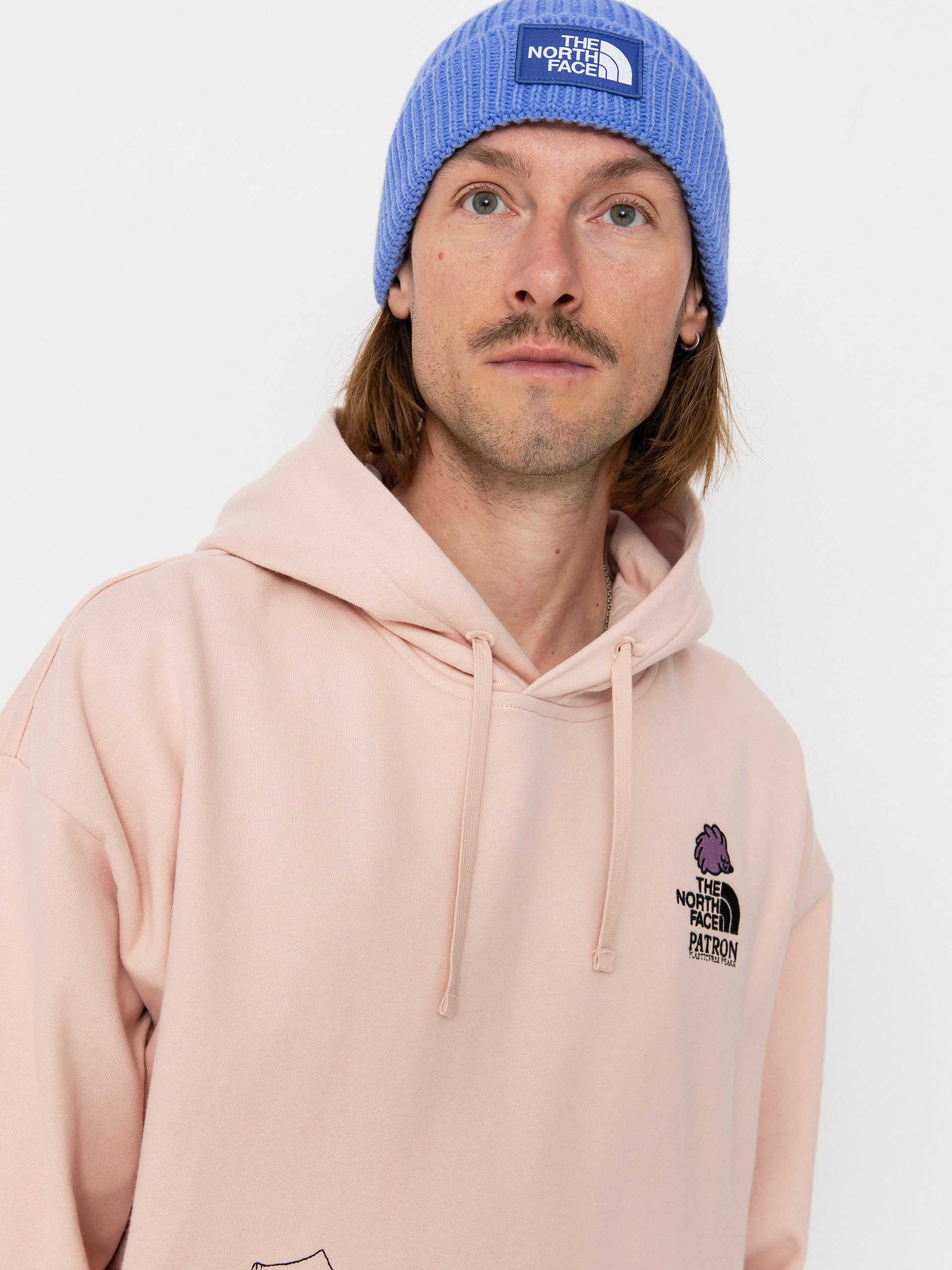 Hanorac cu glugă The North Face Mountain Cleanup Oversized HD (pink moss)