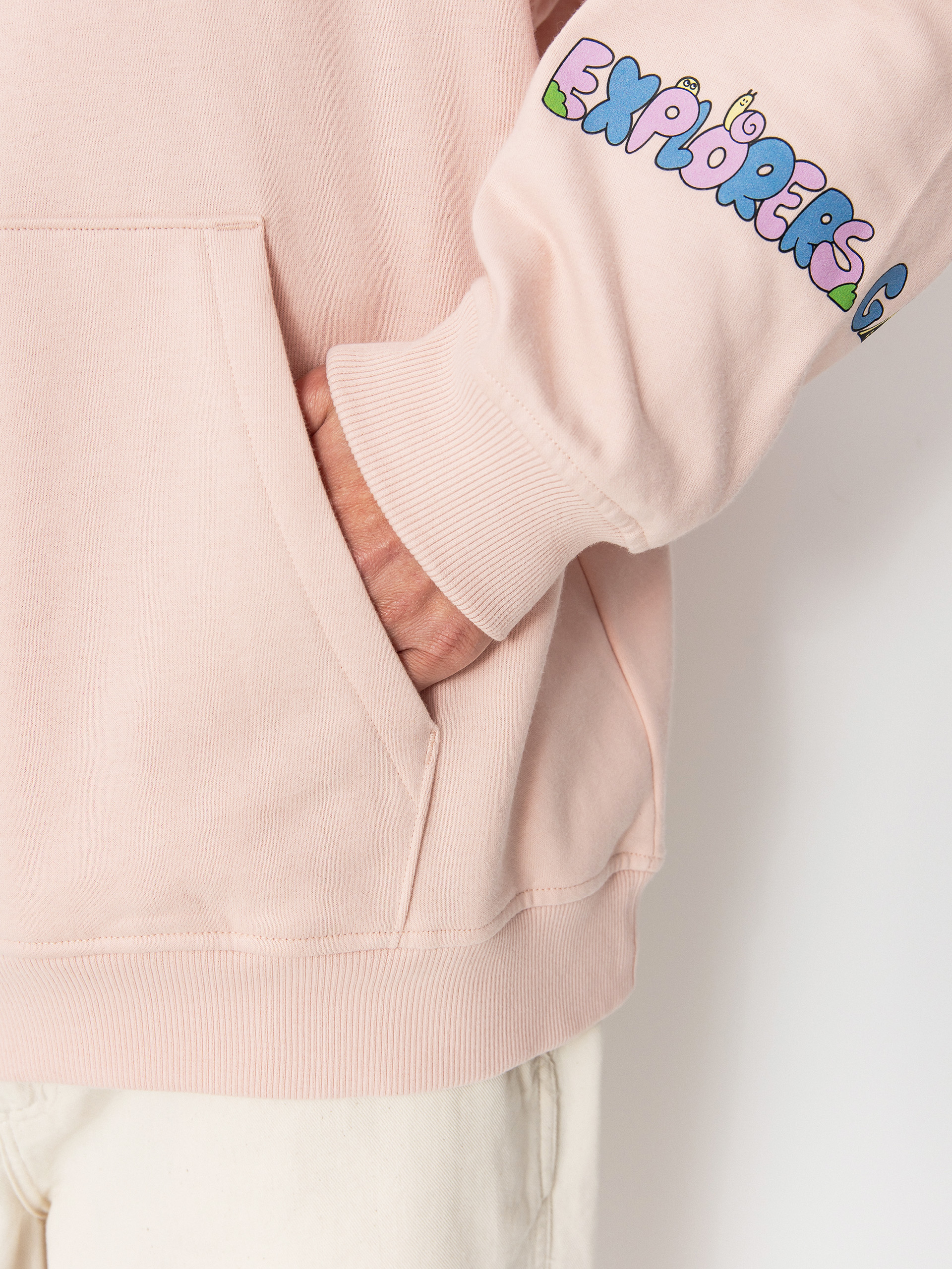 Hanorac cu glugă The North Face Mountain Cleanup Oversized HD (pink moss)