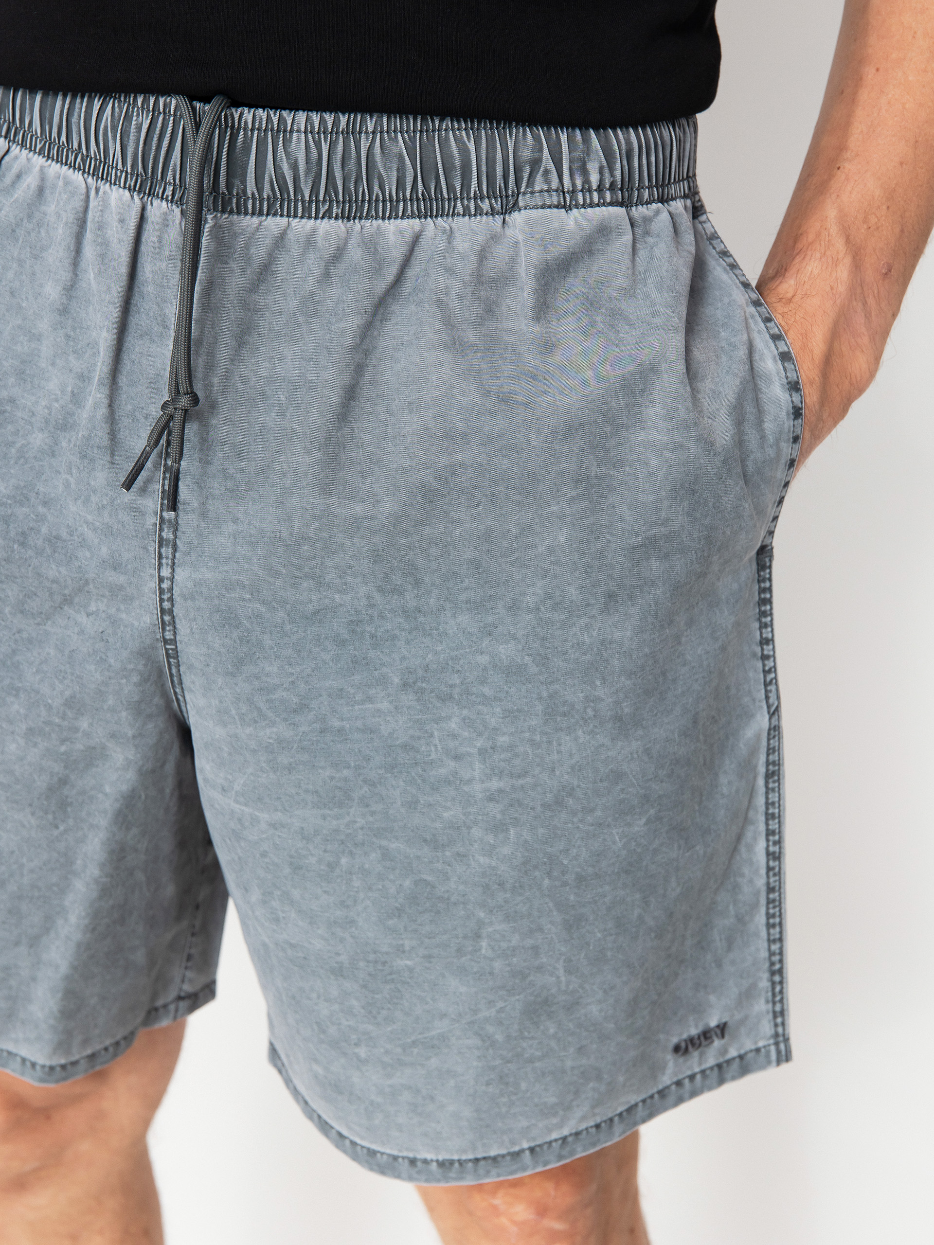 Pantaloni scurți OBEY Easy Pigment Cotton Nylon (pigment black)