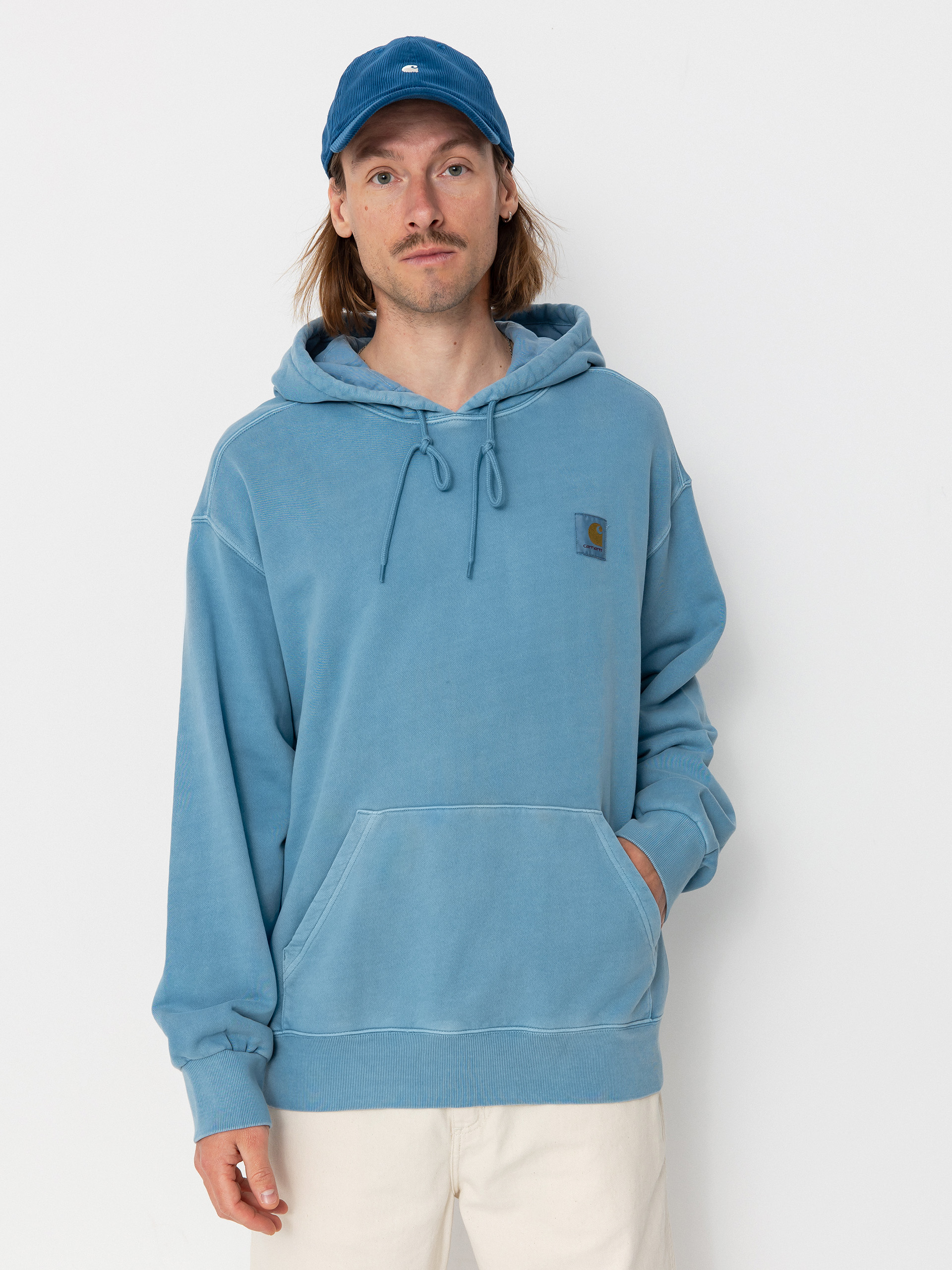 Hanorac cu glugă Carhartt WIP Nelson HD (clay blue)