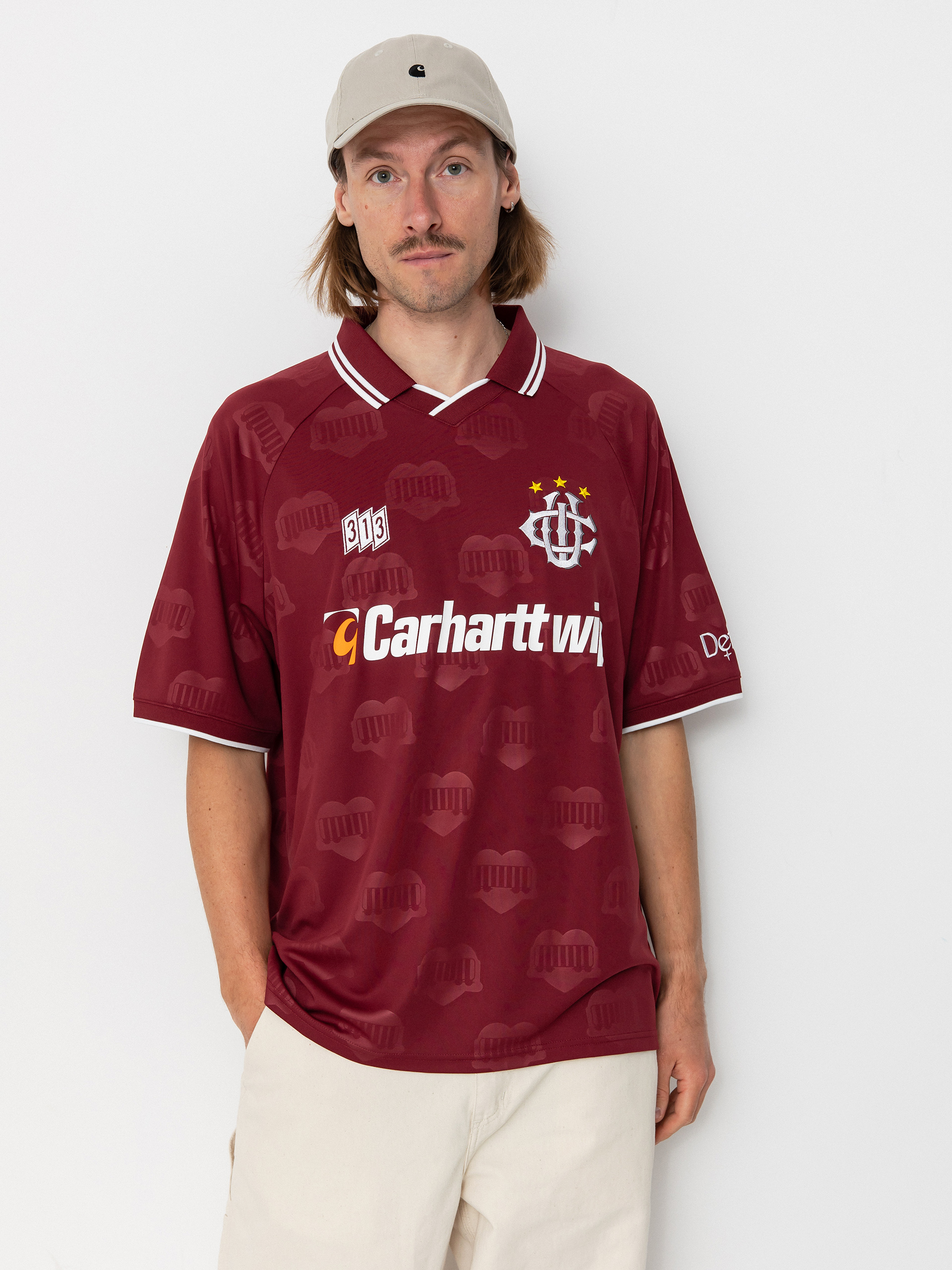 Tricou Carhartt WIP Hartts Football (heart train jacquard/mulberry)