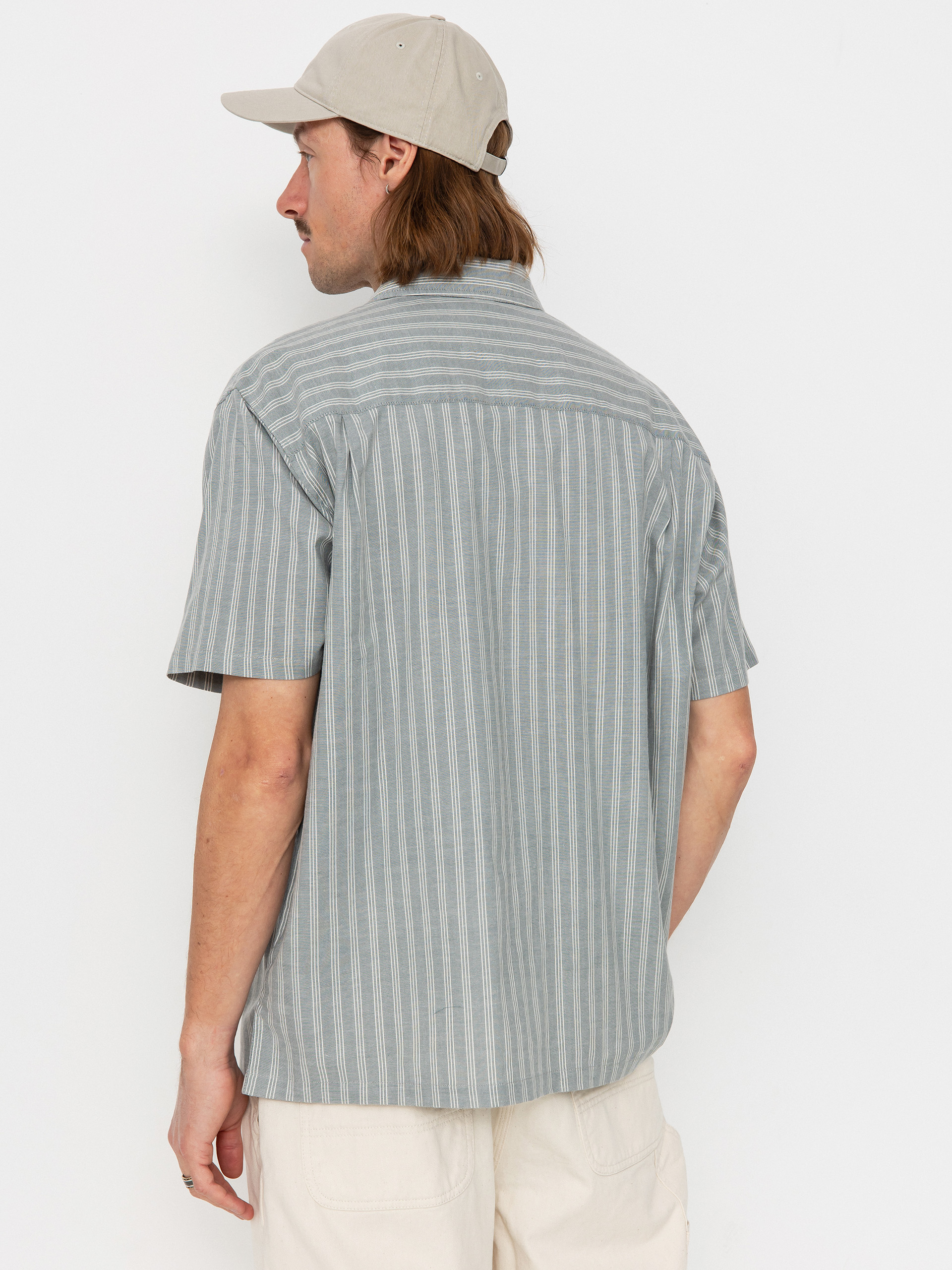 Cămașă Brixton Cru Oxford Stripe (basalt blue/whitcap stripe)