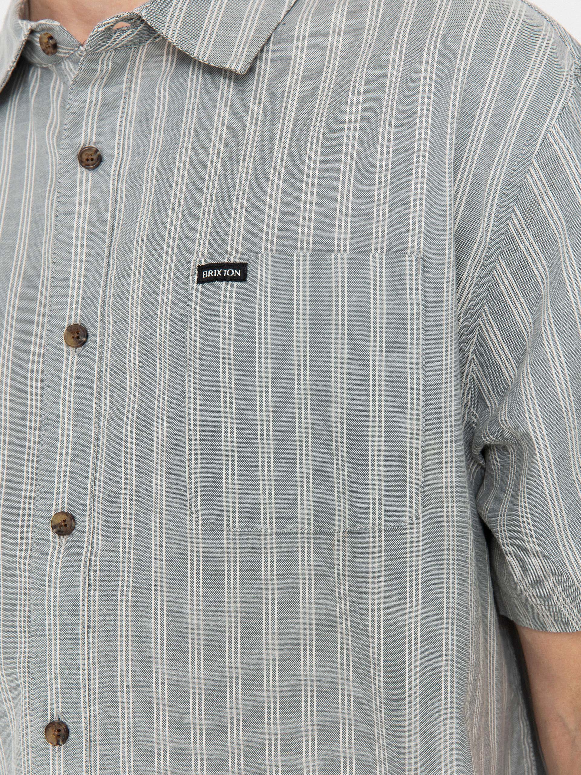Cămașă Brixton Cru Oxford Stripe (basalt blue/whitcap stripe)