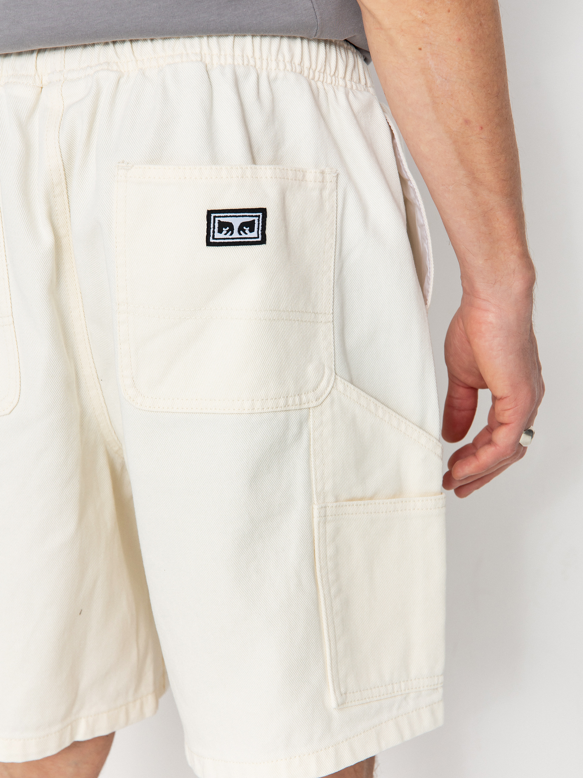 Pantaloni scurți OBEY Easy Denim Carpenter (unbleached faded wash)