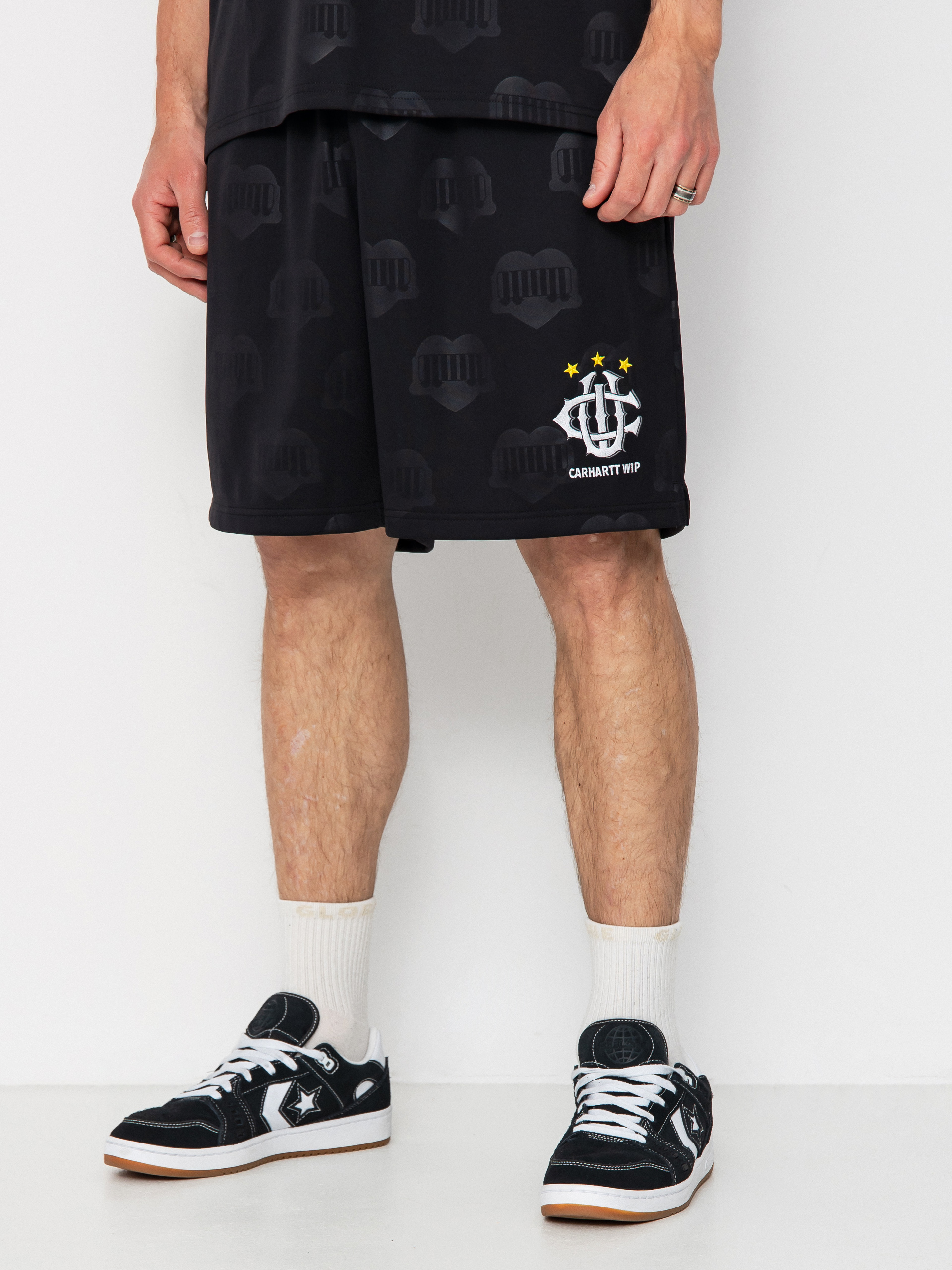 Pantaloni scurți Carhartt WIP Hartts Football (heart train jacquard/black)