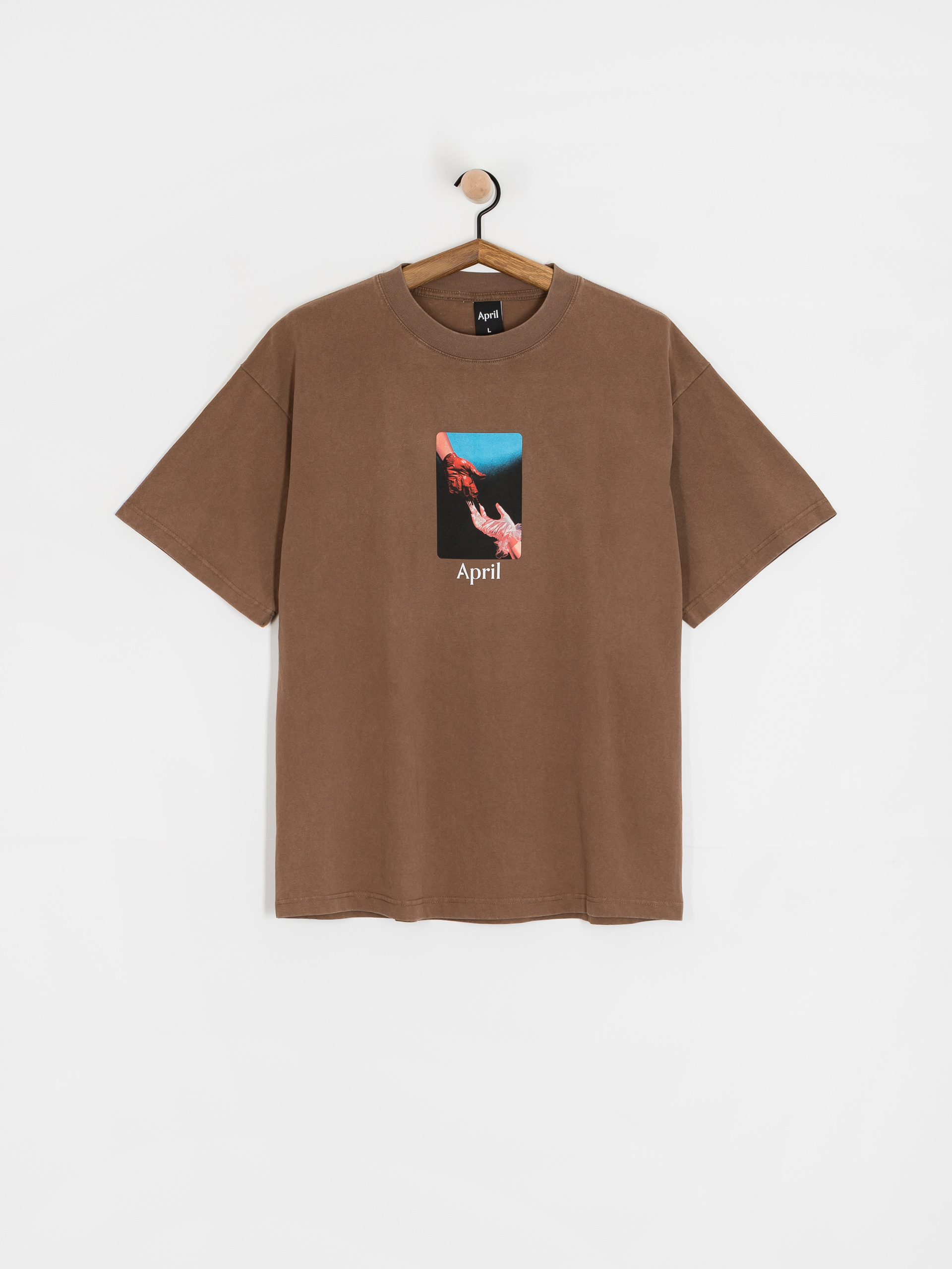 Tricou April Skateboards Material (washed brown)