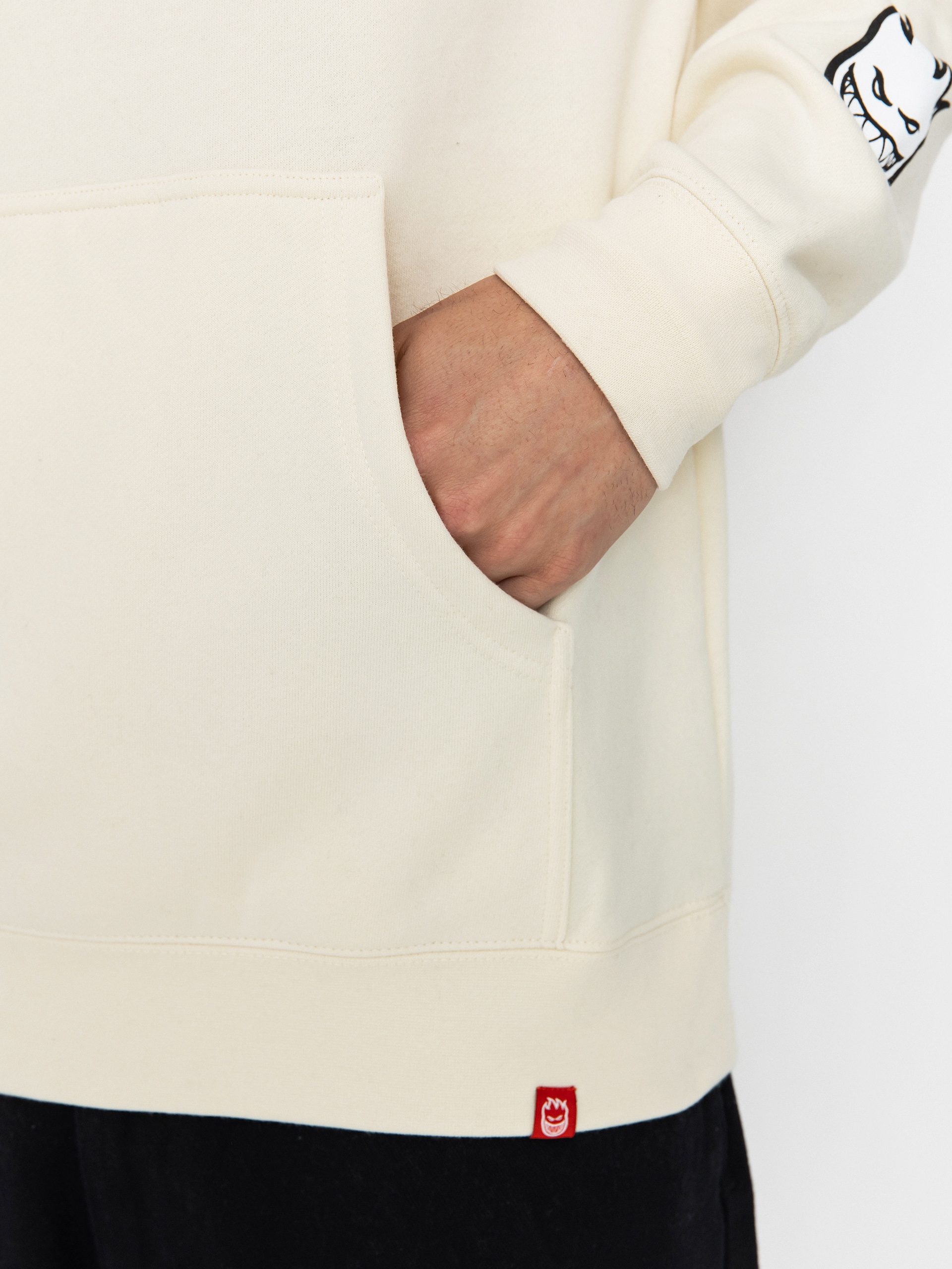 Hanorac cu glugă Spitfire Classic 87 Bighead Fill Sleeve HD (bone w/black&white prints)