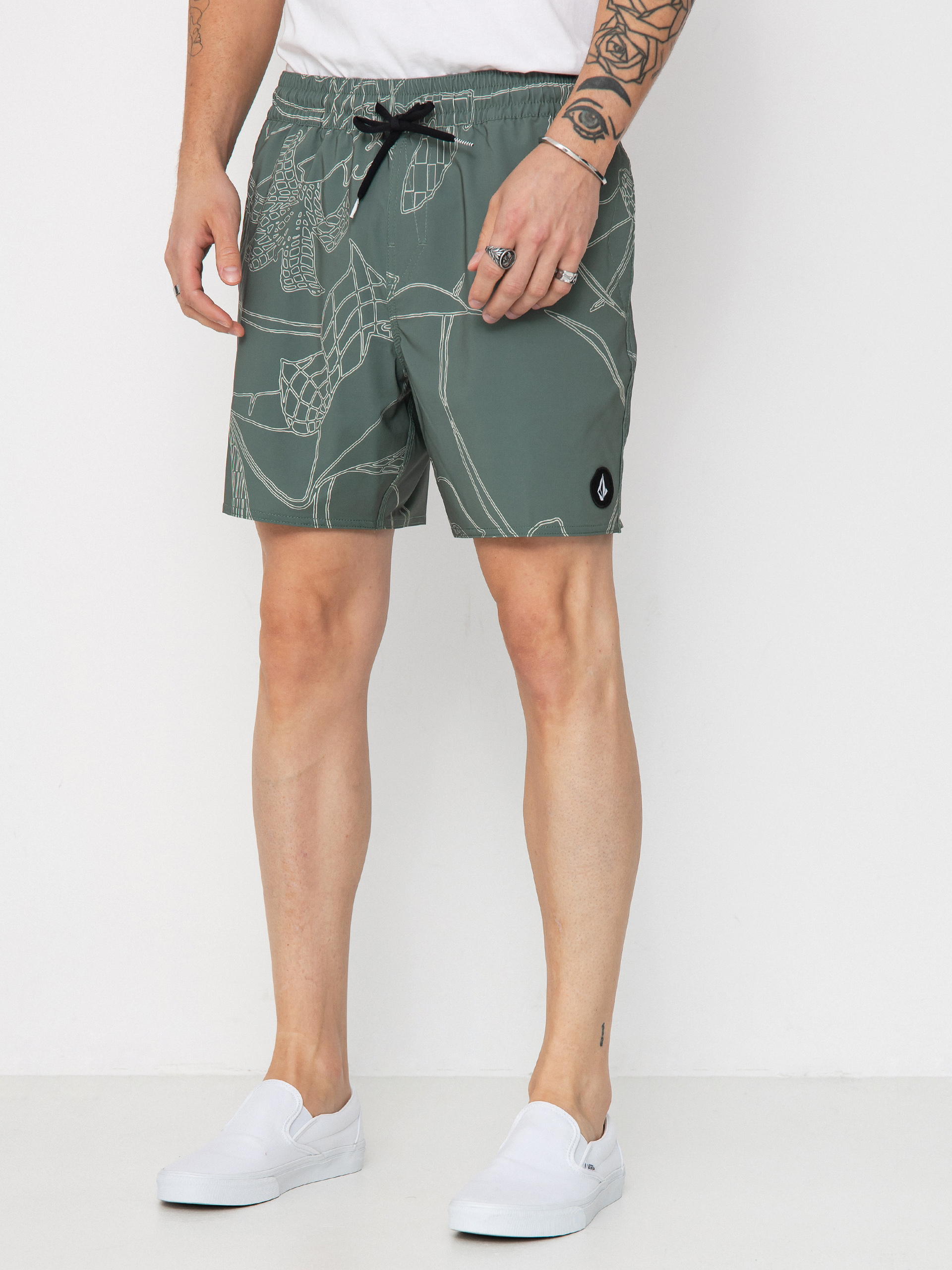 Pantaloni scurți Volcom Lido Print Trunk 16 (light olive)