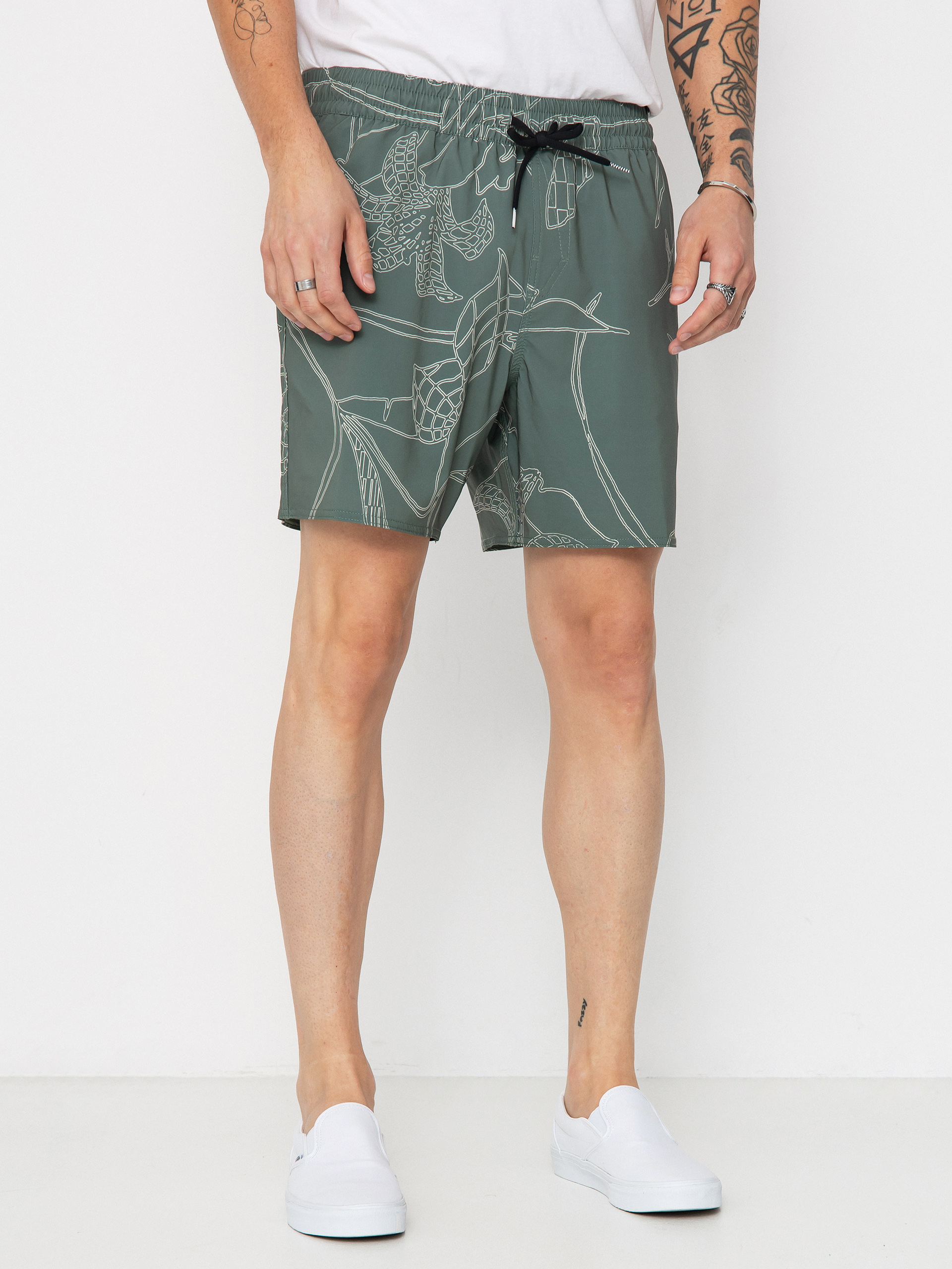Pantaloni scurți Volcom Lido Print Trunk 16 (light olive)