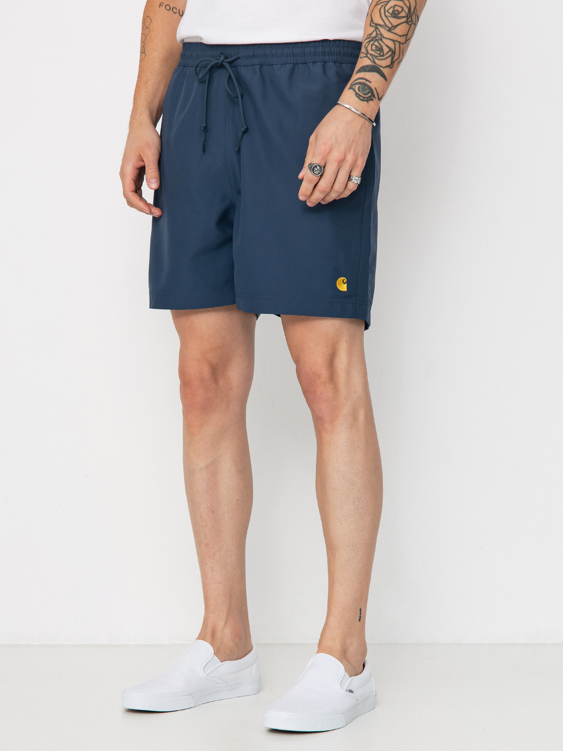 Pantaloni scurți Carhartt WIP Chase Swim (dusky blue/gold)