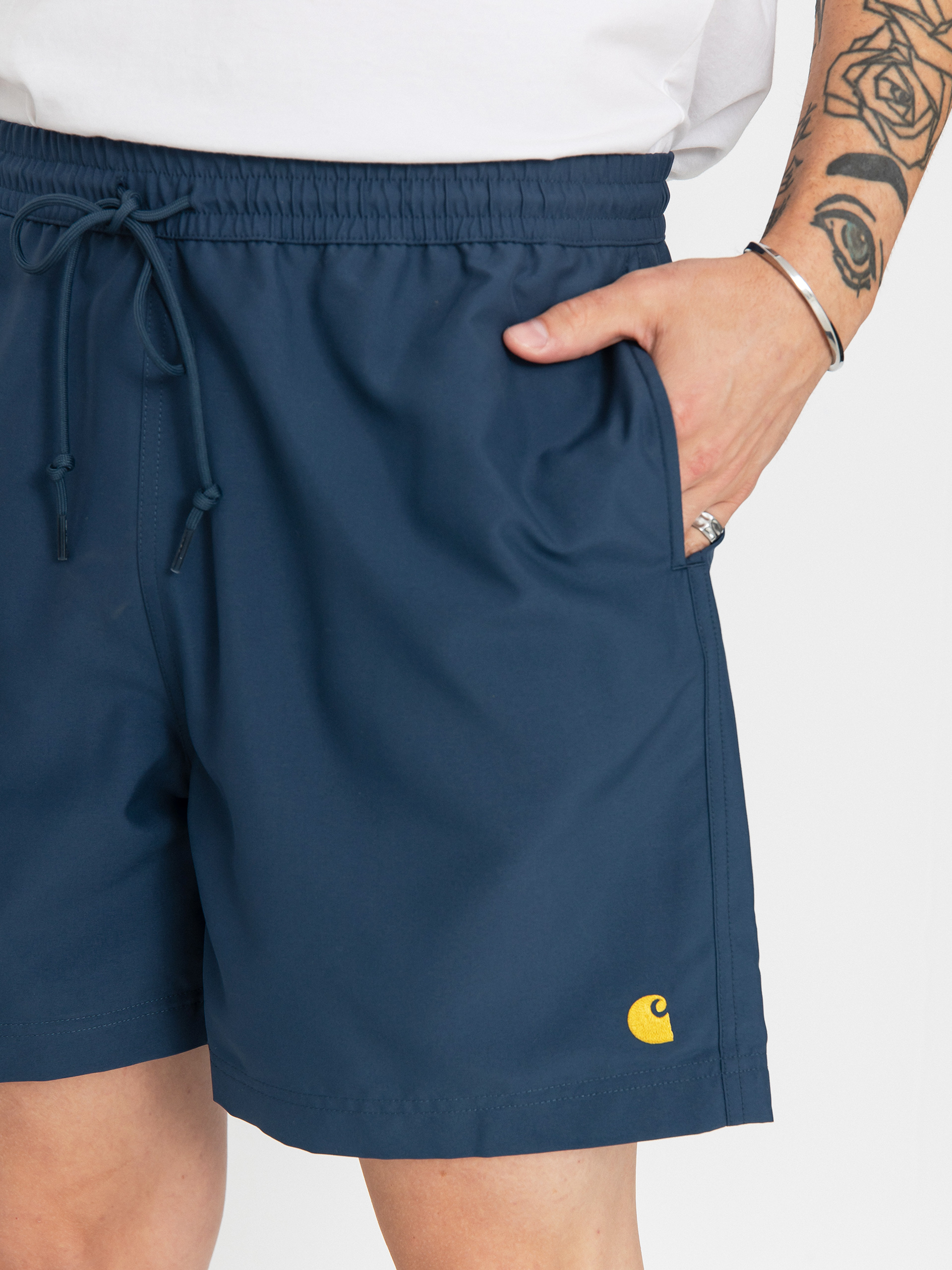 Pantaloni scurți Carhartt WIP Chase Swim (dusky blue/gold)