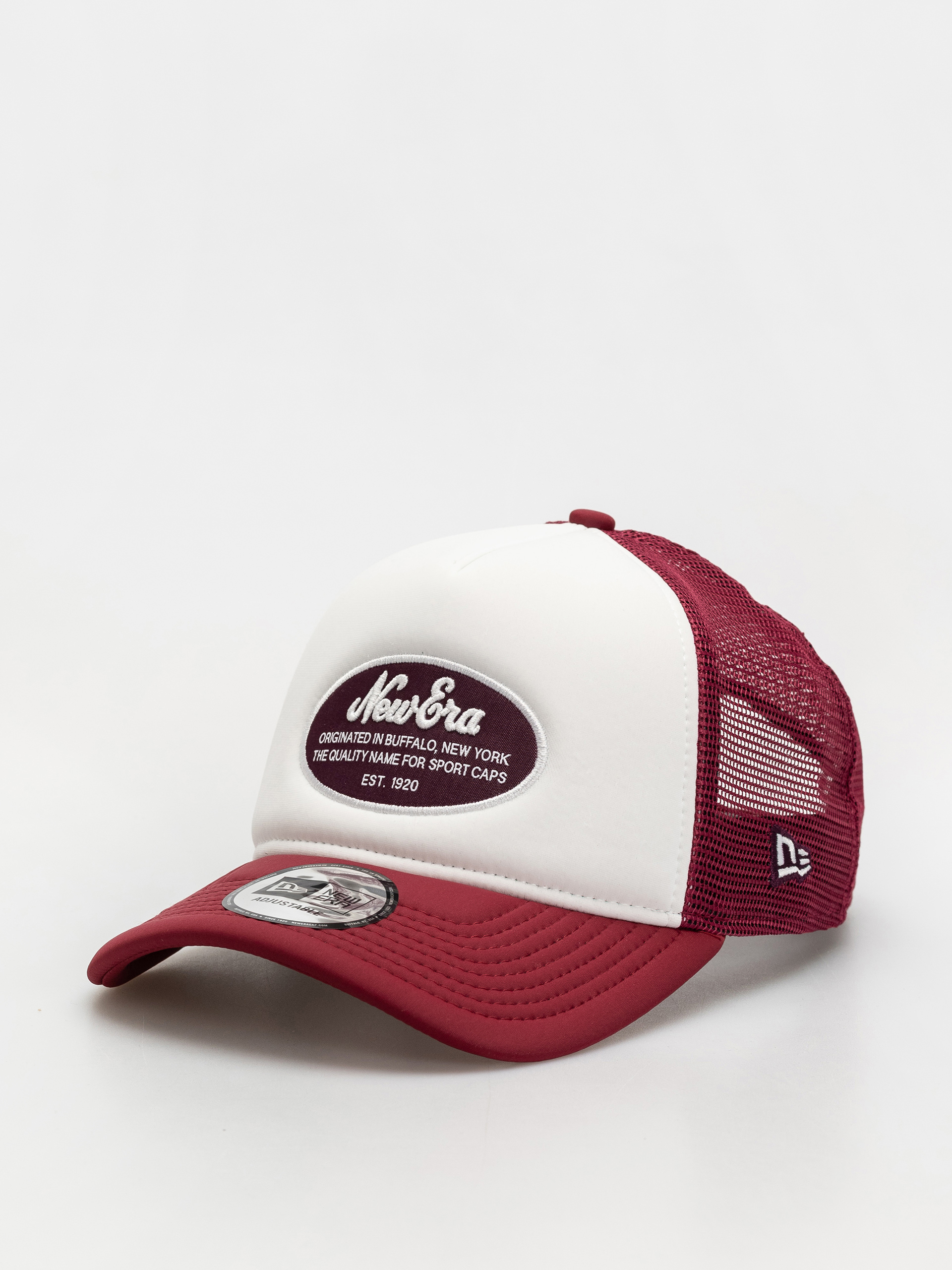 Șapcă New Era Oval Foam Patch Trucker (cherry/white)