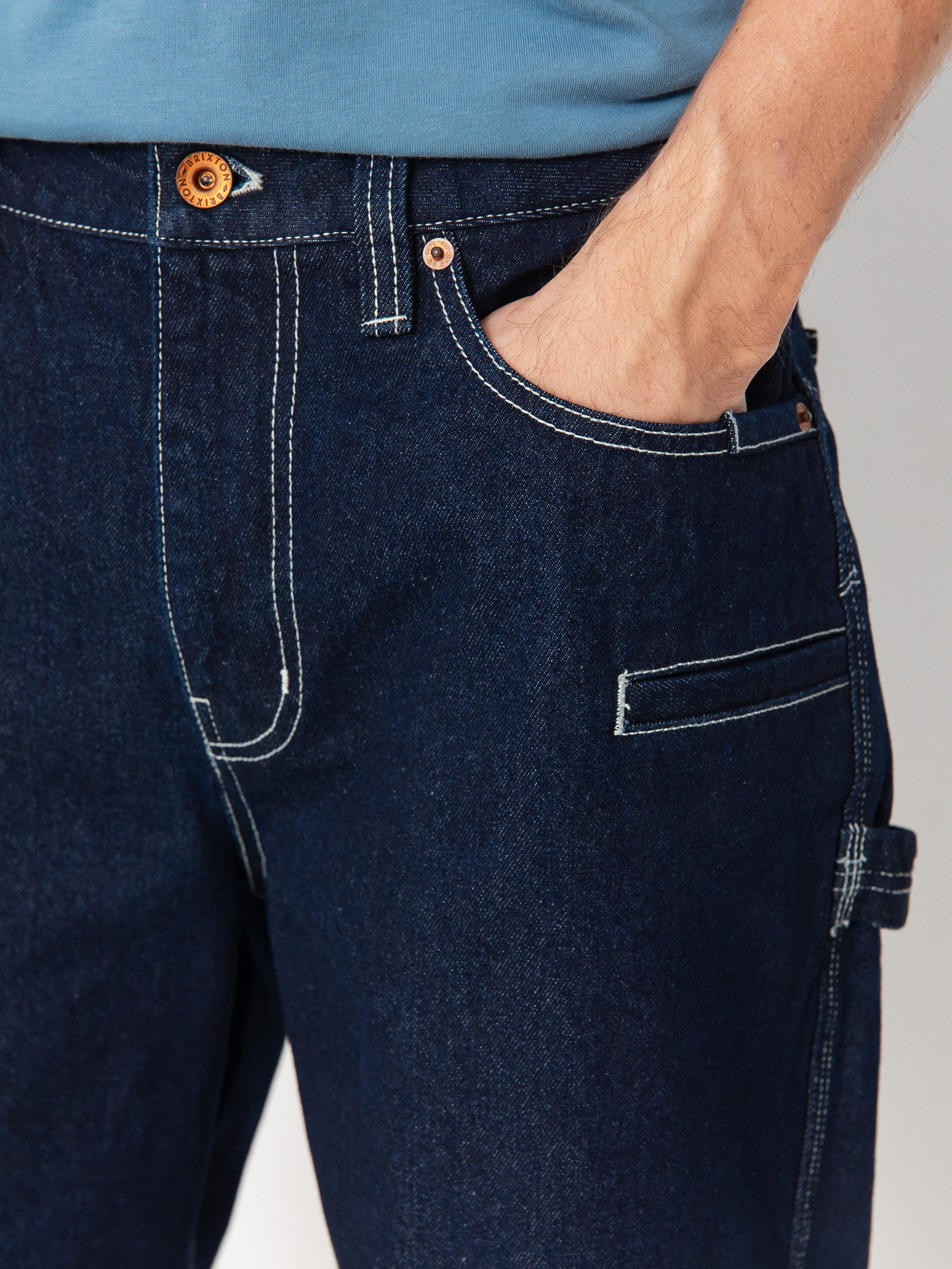Pantaloni scurți Brixton Builders Carpenter (rinse denim)
