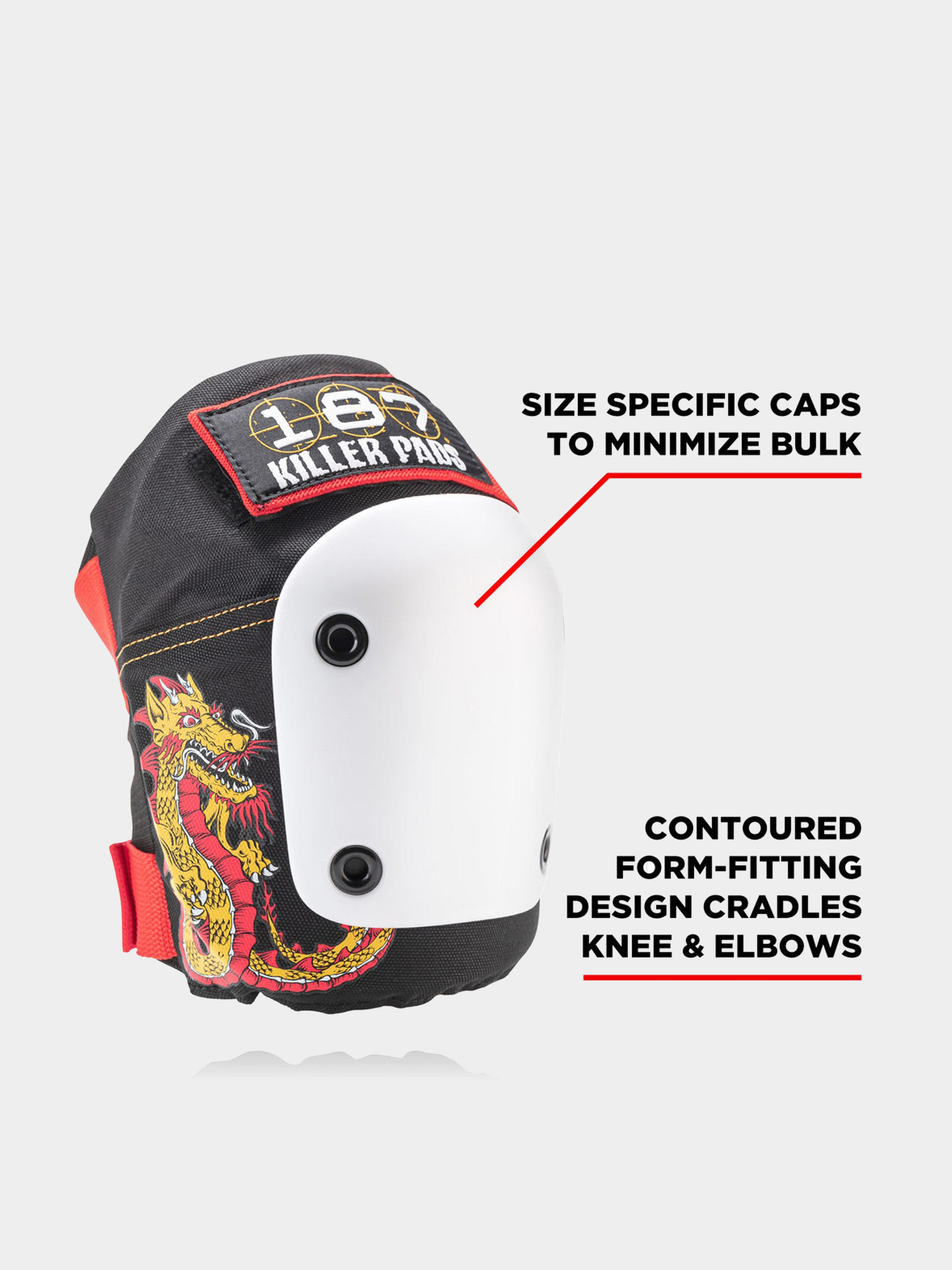 Apărători 187 Killer Pads Adult Six Pack Set Caballero (black/red/gold)