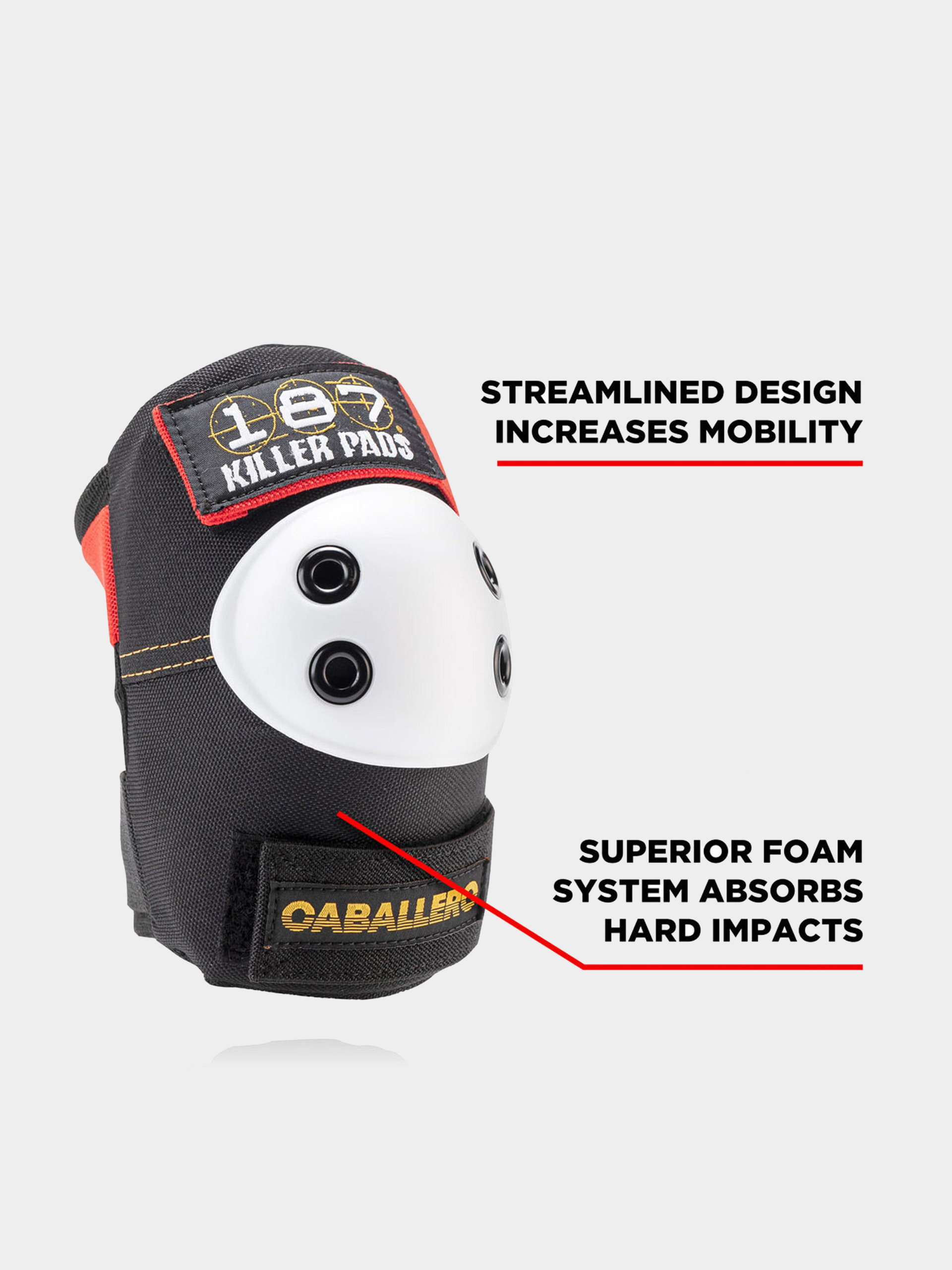 Apărători 187 Killer Pads Adult Six Pack Set Caballero (black/red/gold)