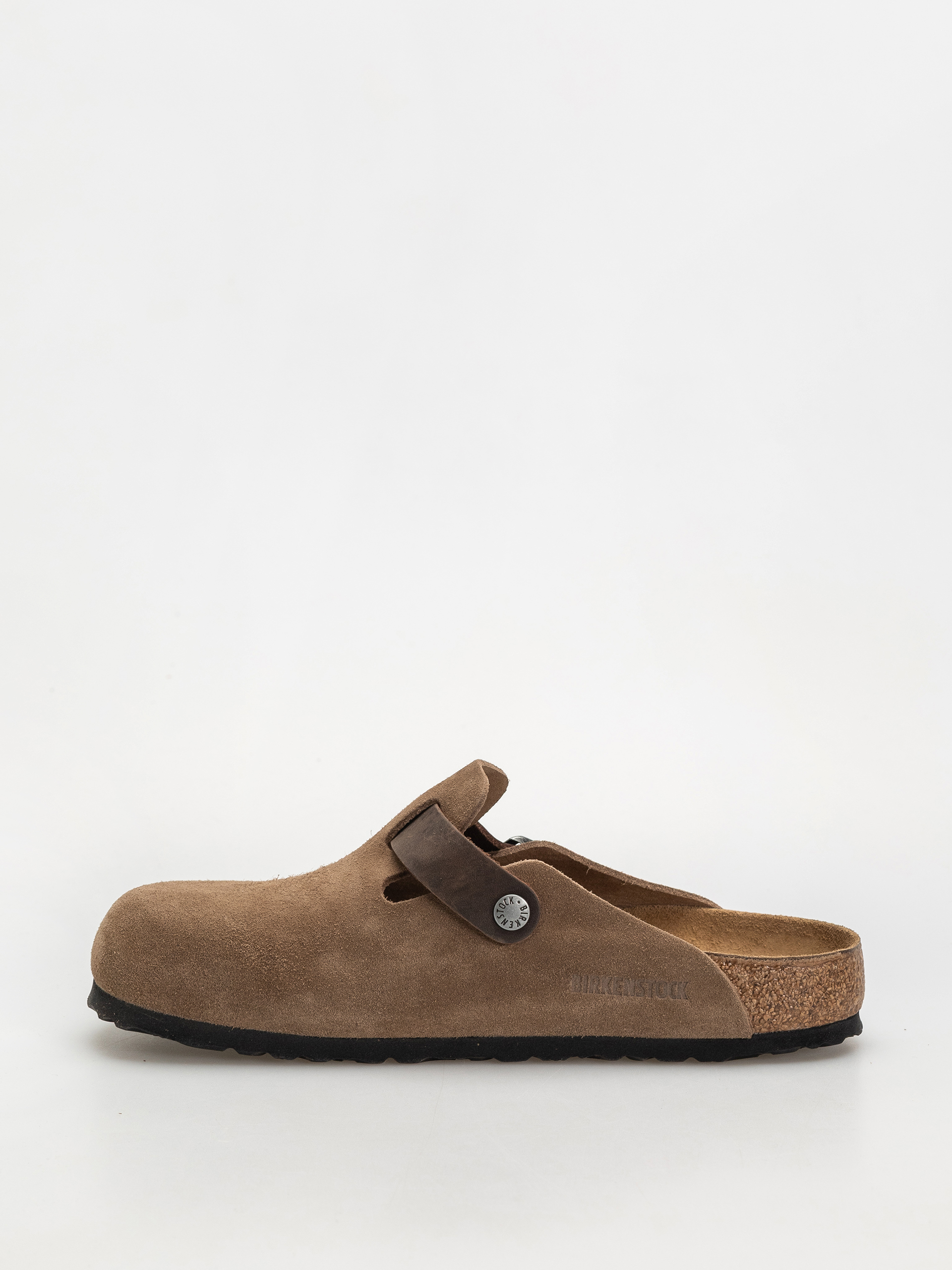 Șlapi Birkenstock Boston Suede & Oiled Leather Regular (dark tea)