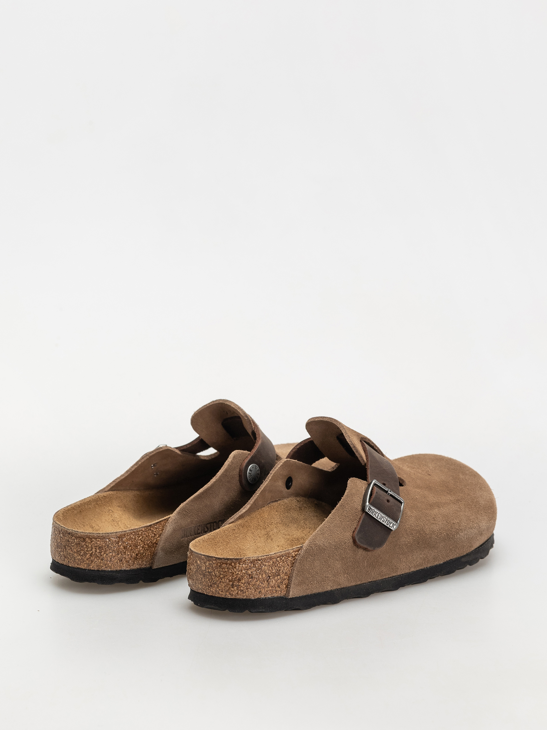 Șlapi Birkenstock Boston Suede & Oiled Leather Regular (dark tea)