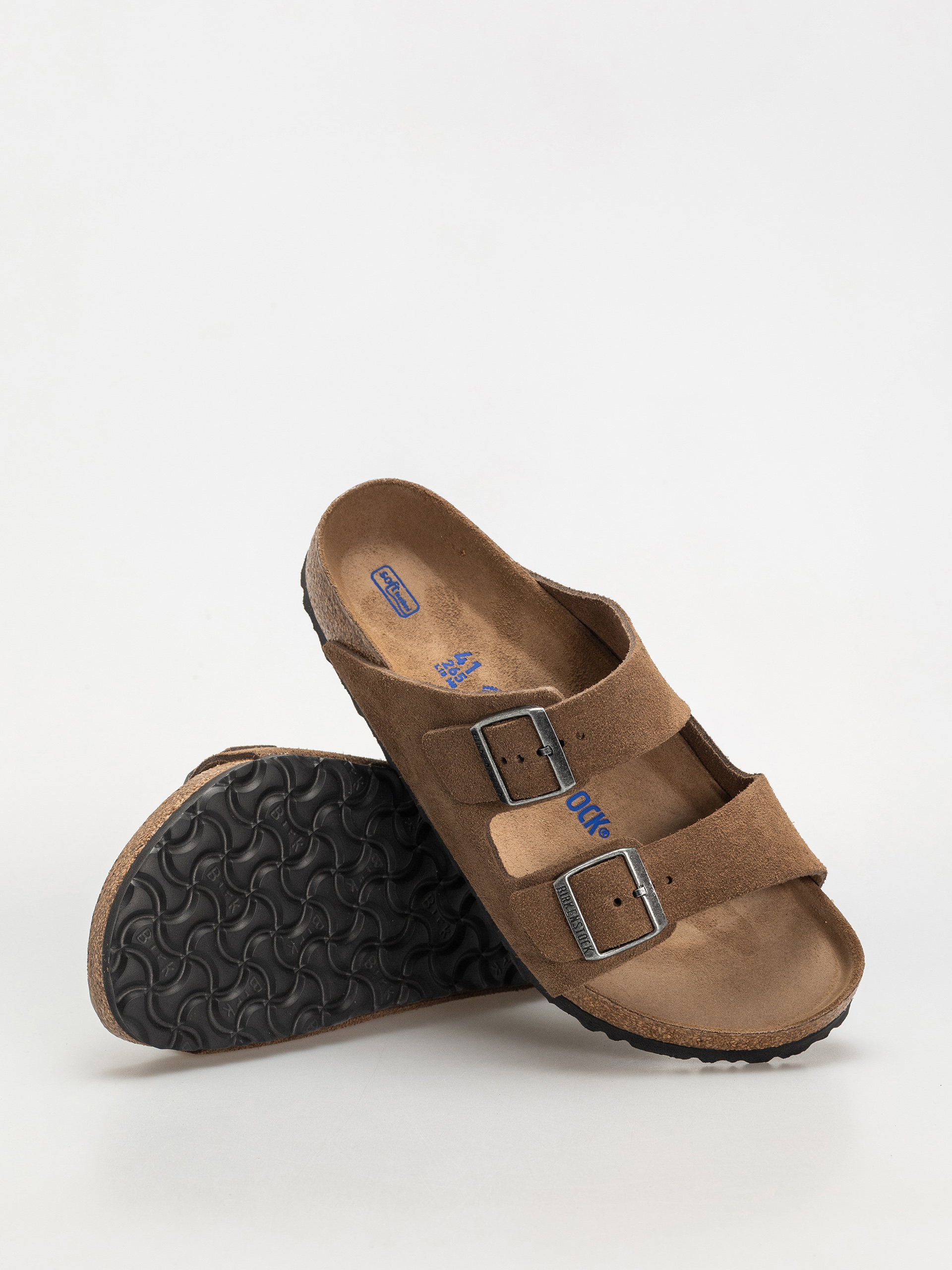 Șlapi Birkenstock Arizona Suede Leather Regular (dark tea)