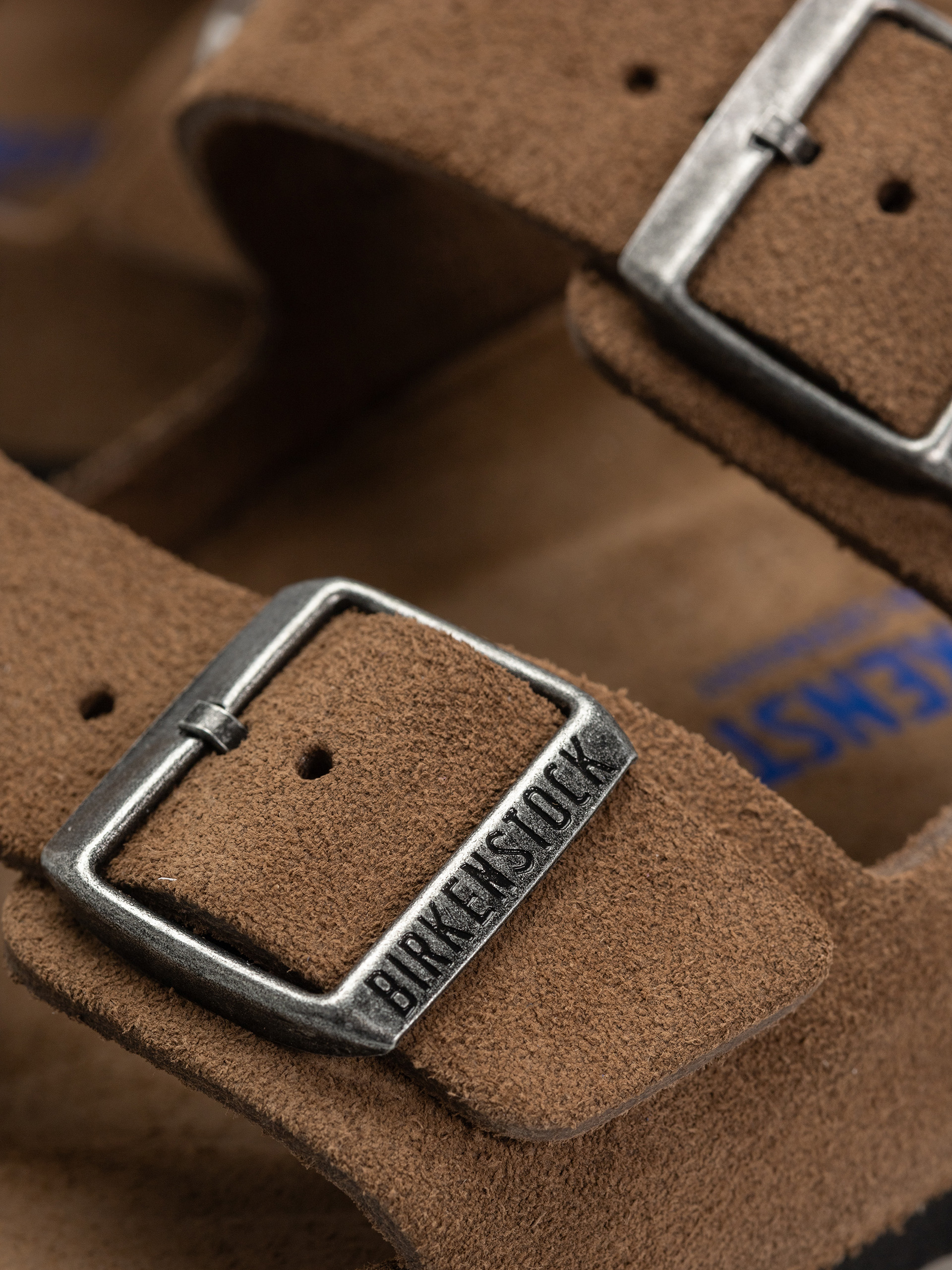 Șlapi Birkenstock Arizona Suede Leather Regular (dark tea)