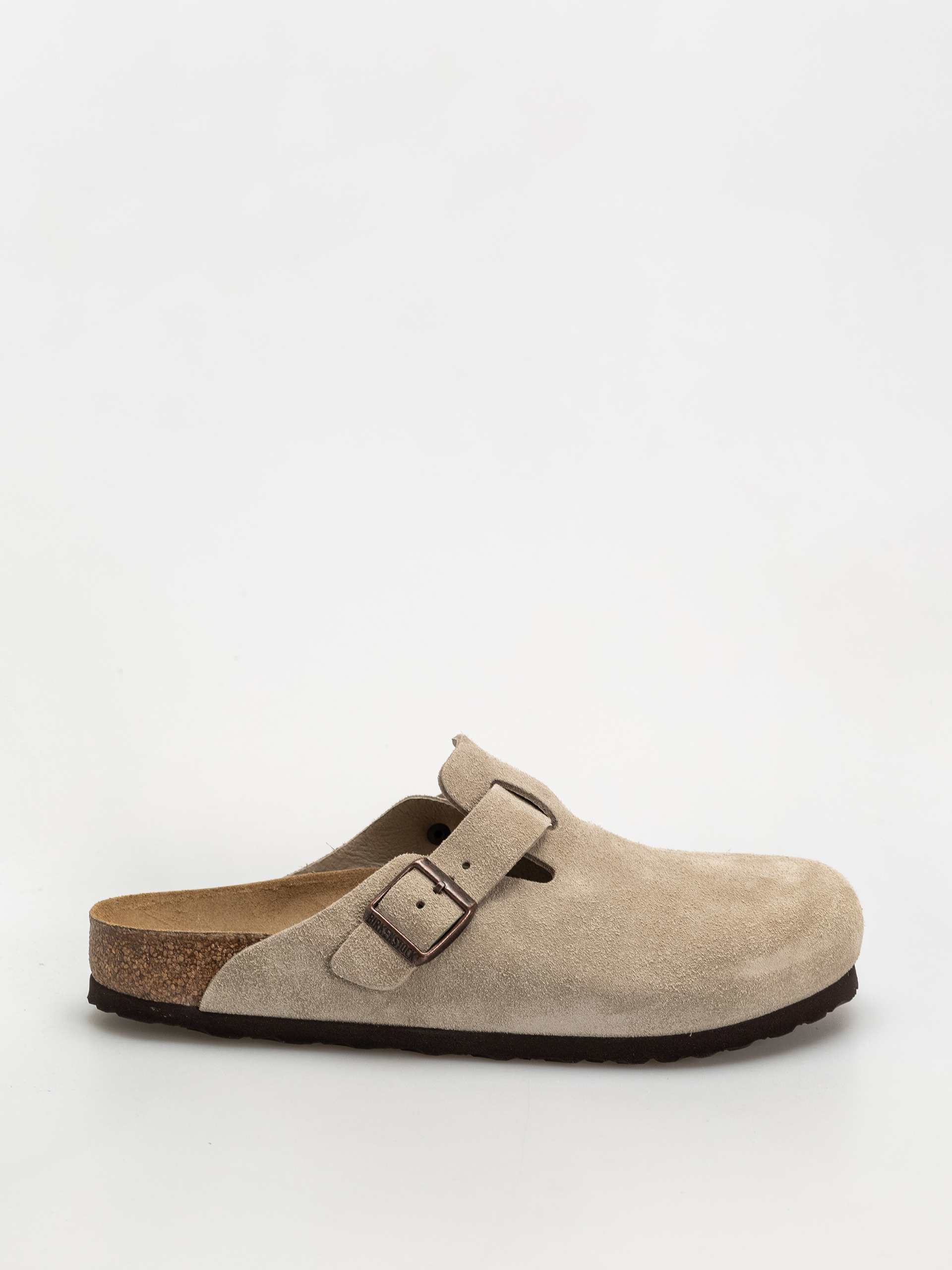 Șlapi Birkenstock Boston Suede Leather Regular - maro (taupe)