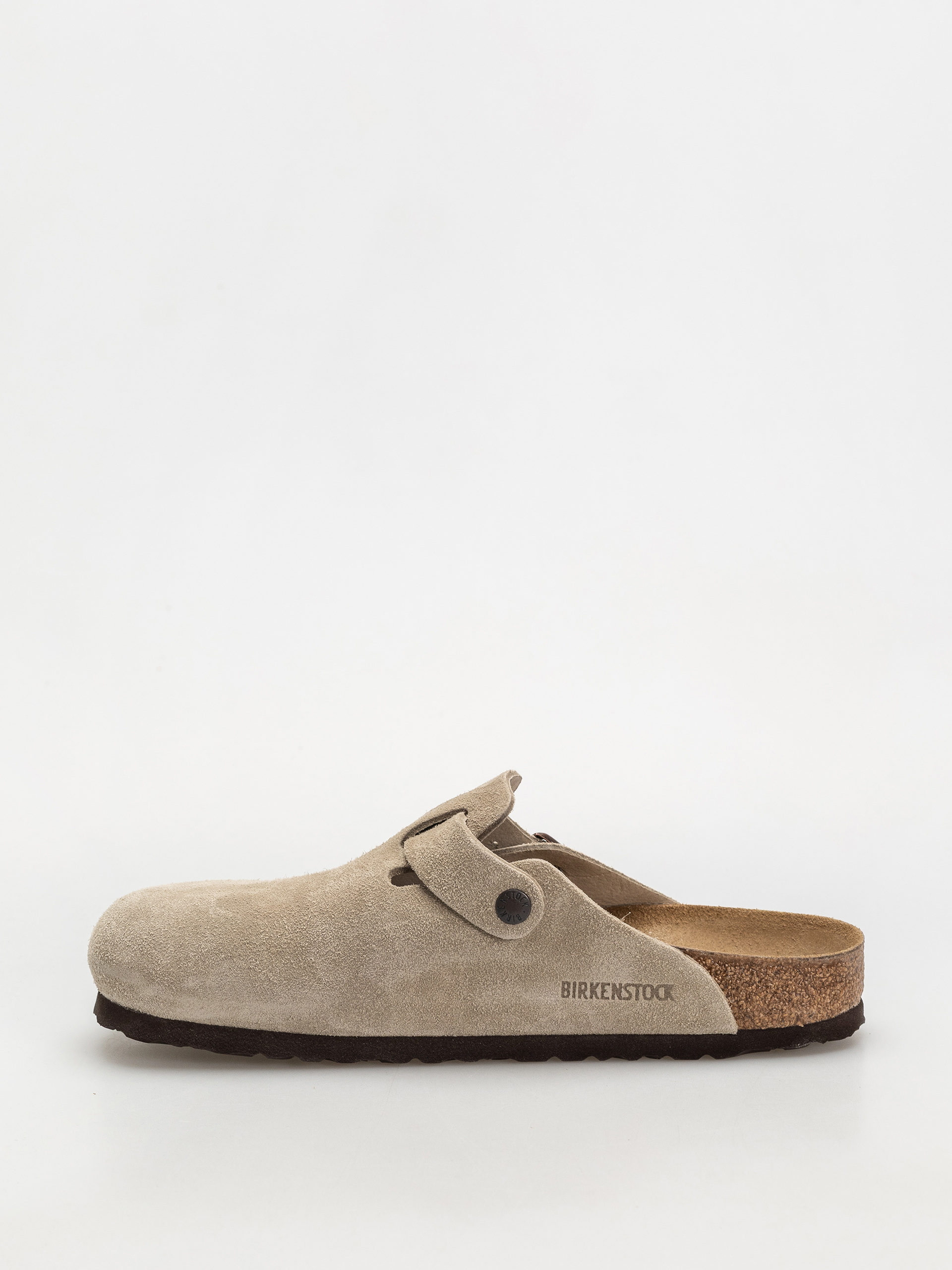 Șlapi Birkenstock Boston Suede Leather Regular (taupe)