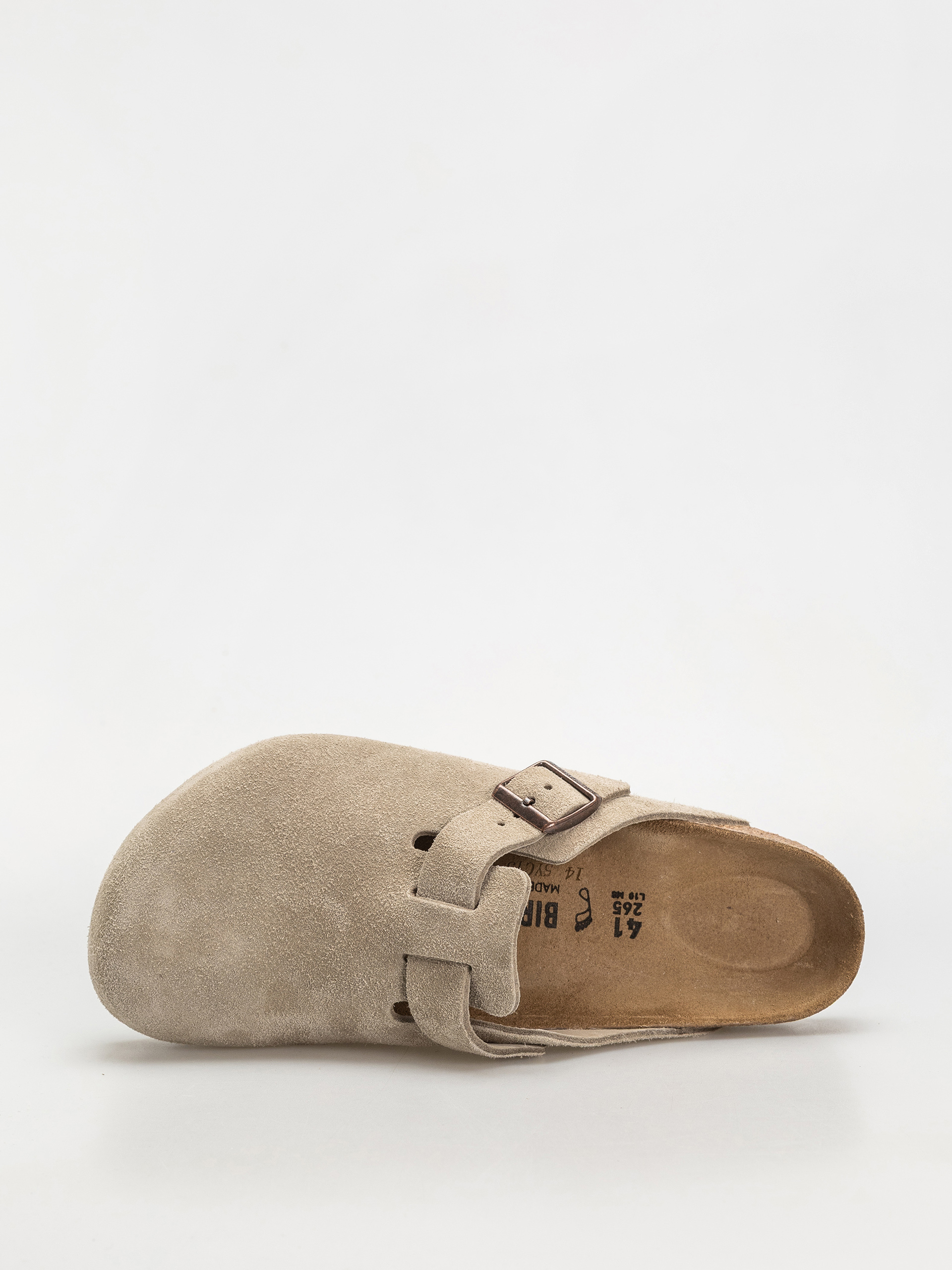 Șlapi Birkenstock Boston Suede Leather Regular (taupe)