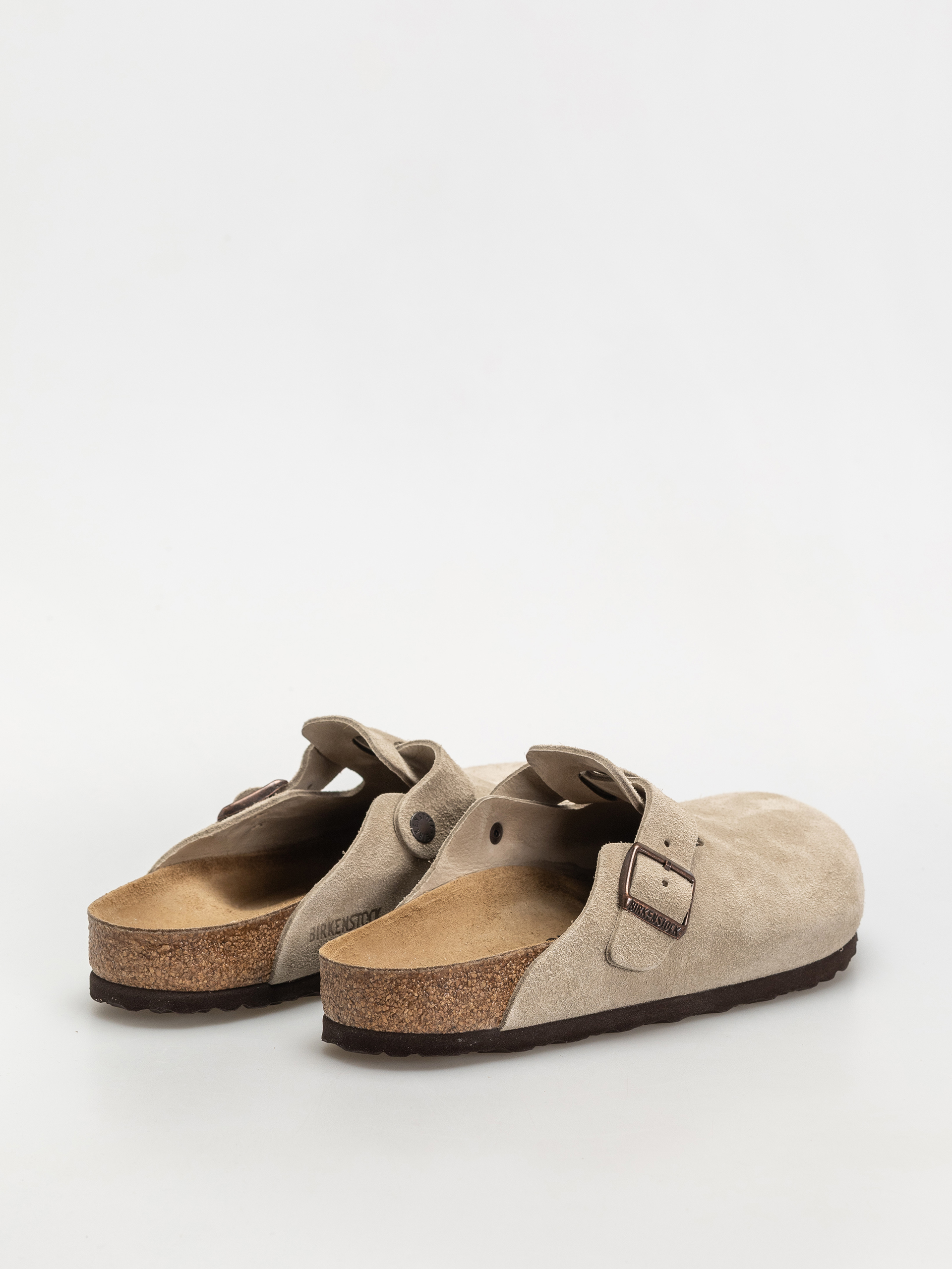 Șlapi Birkenstock Boston Suede Leather Regular (taupe)