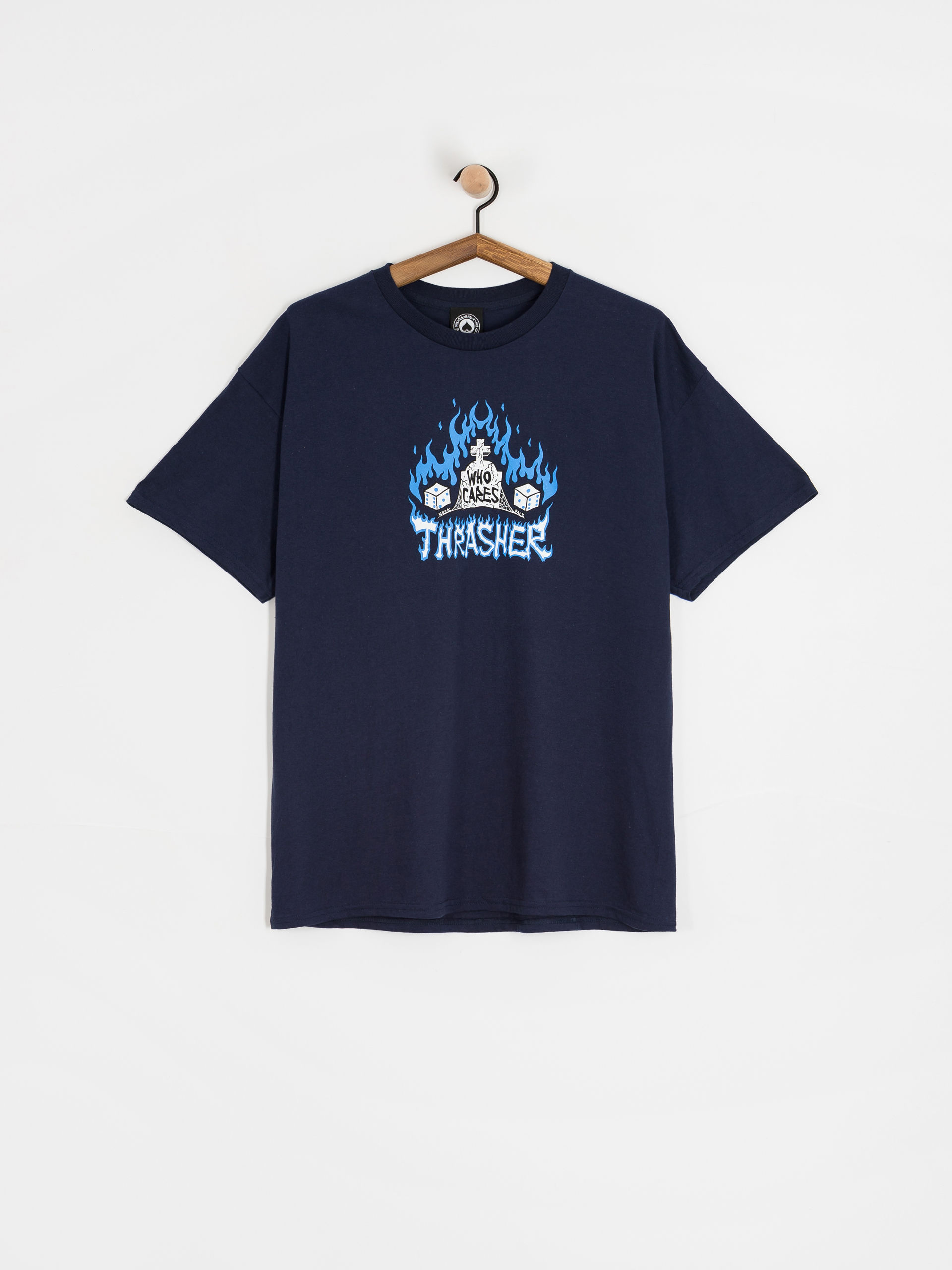 Tricou Thrasher Who Cares By Neckface (navy)