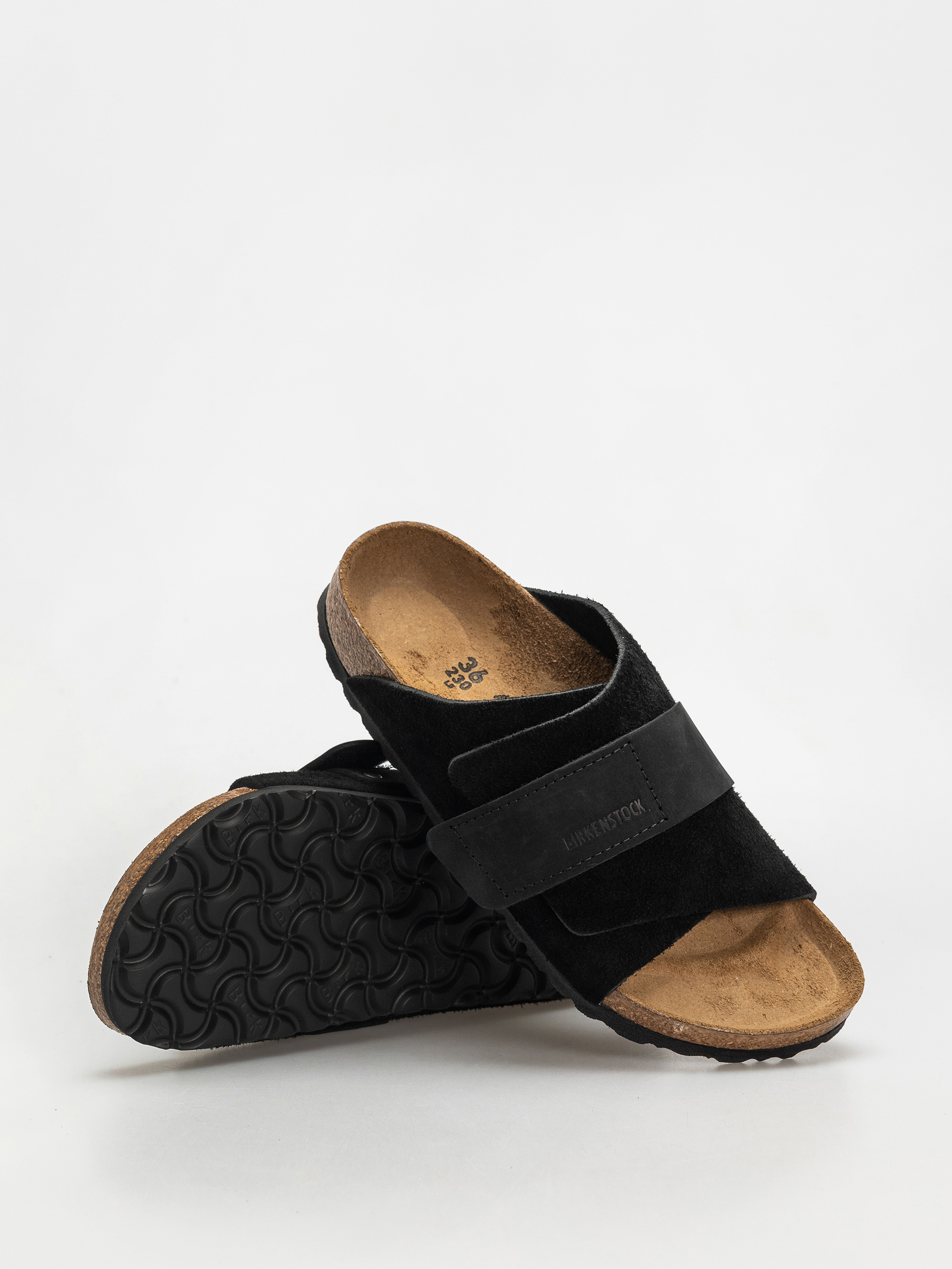 Șlapi Birkenstock Kyoto Nubuck Suede Leather Narrow Wmn (black)
