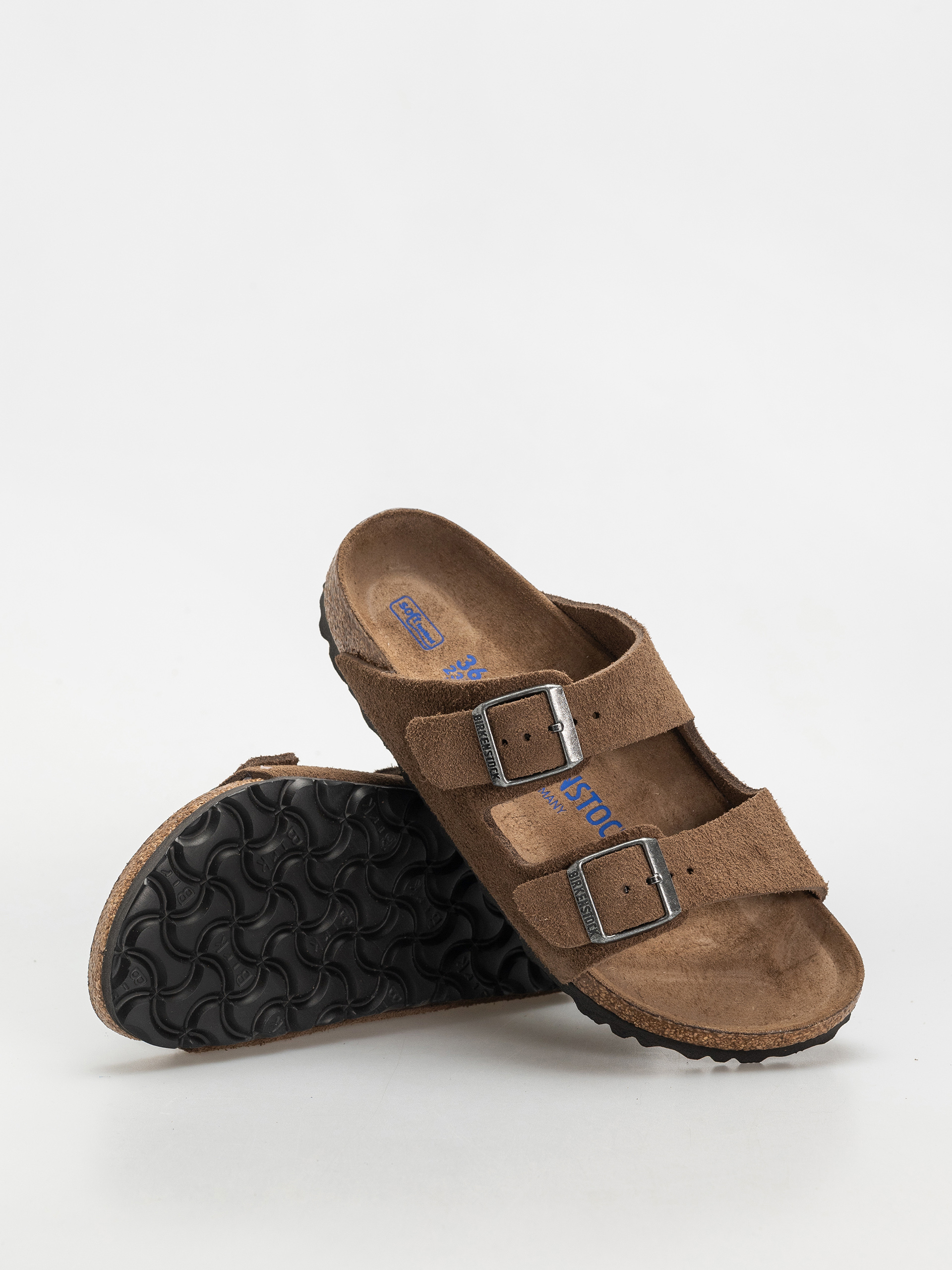 Șlapi Birkenstock Arizona Suede Leather Narrow Wmn (dark tea)