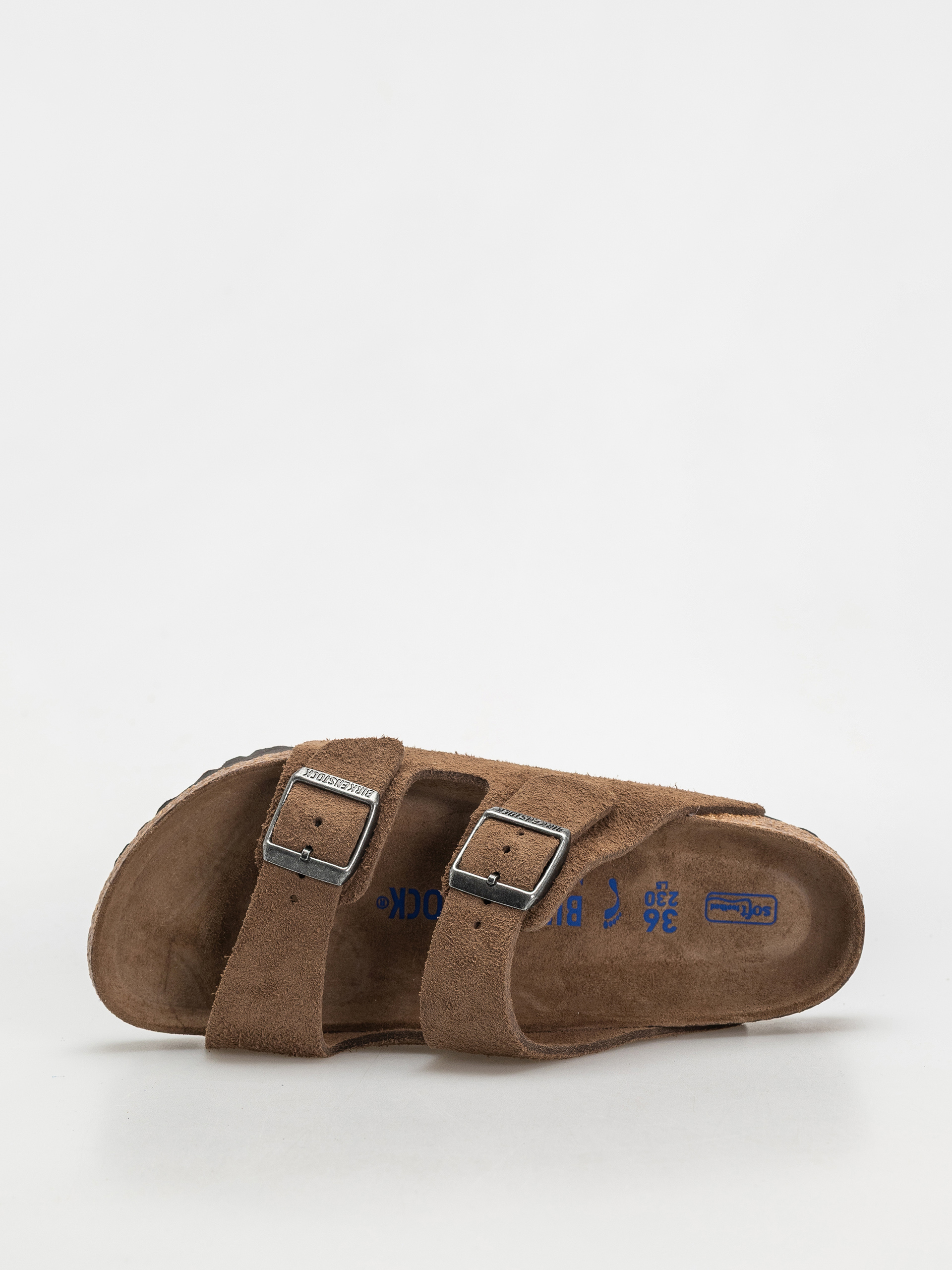 Șlapi Birkenstock Arizona Suede Leather Narrow Wmn (dark tea)