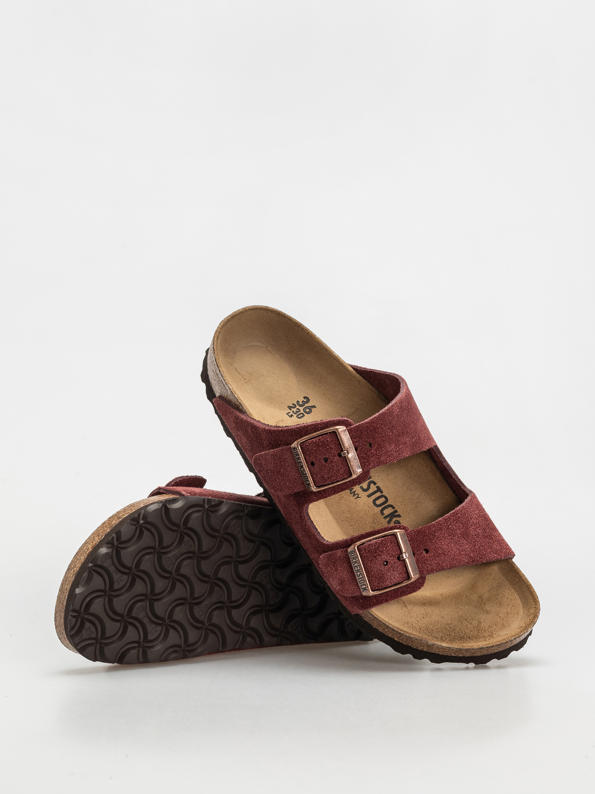 Șlapi Birkenstock Arizona Suede Leather Narrow Wmn (zinfandel)