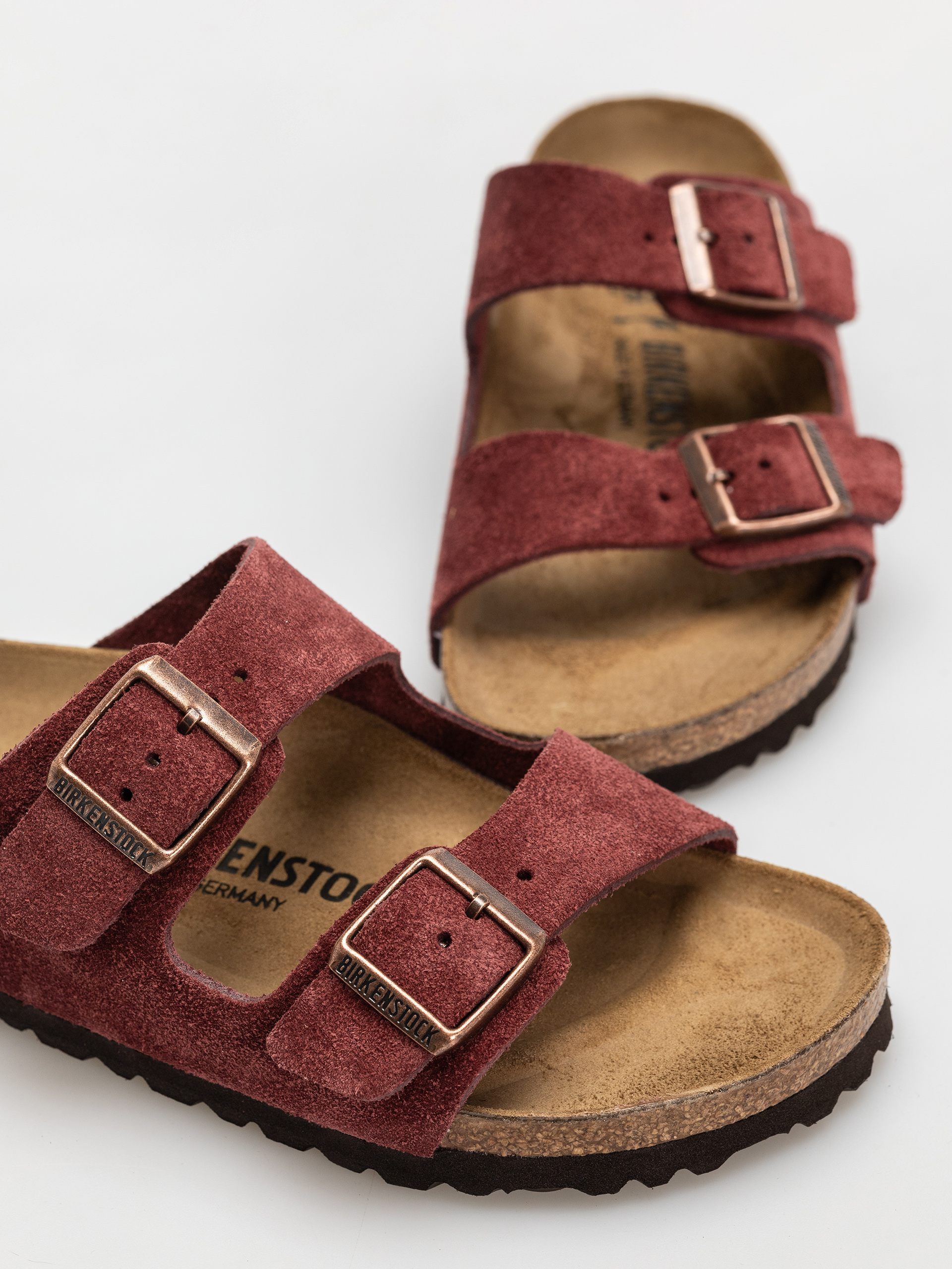 Șlapi Birkenstock Arizona Suede Leather Narrow Wmn (zinfandel)