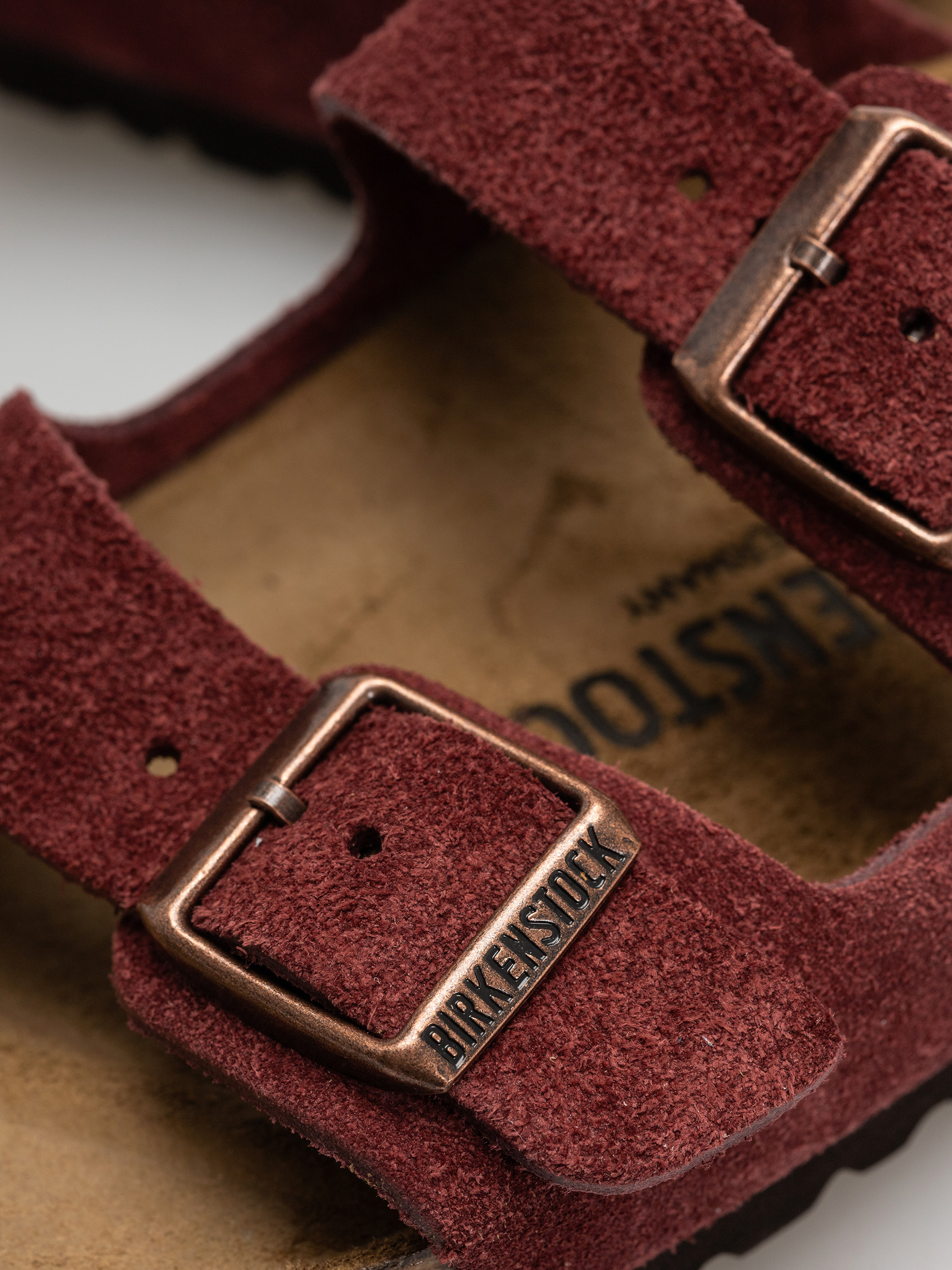 Șlapi Birkenstock Arizona Suede Leather Narrow Wmn (zinfandel)