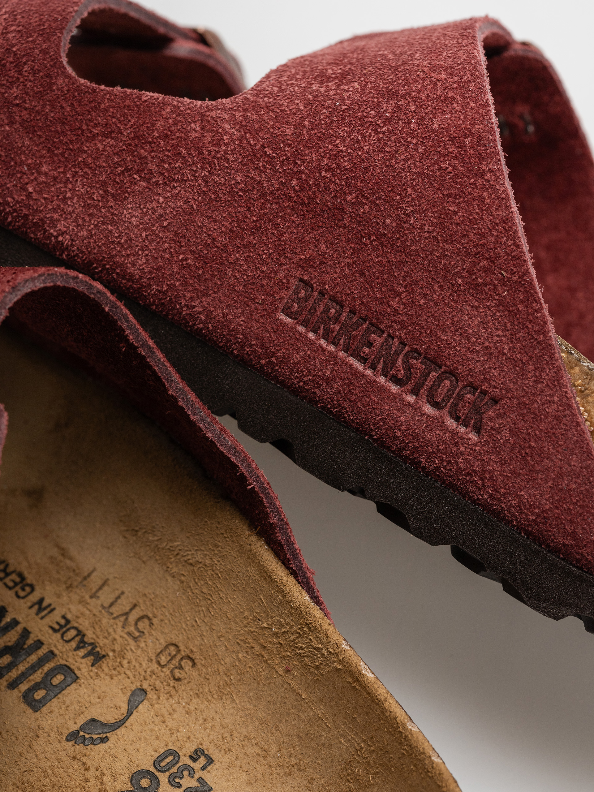 Șlapi Birkenstock Arizona Suede Leather Narrow Wmn (zinfandel)