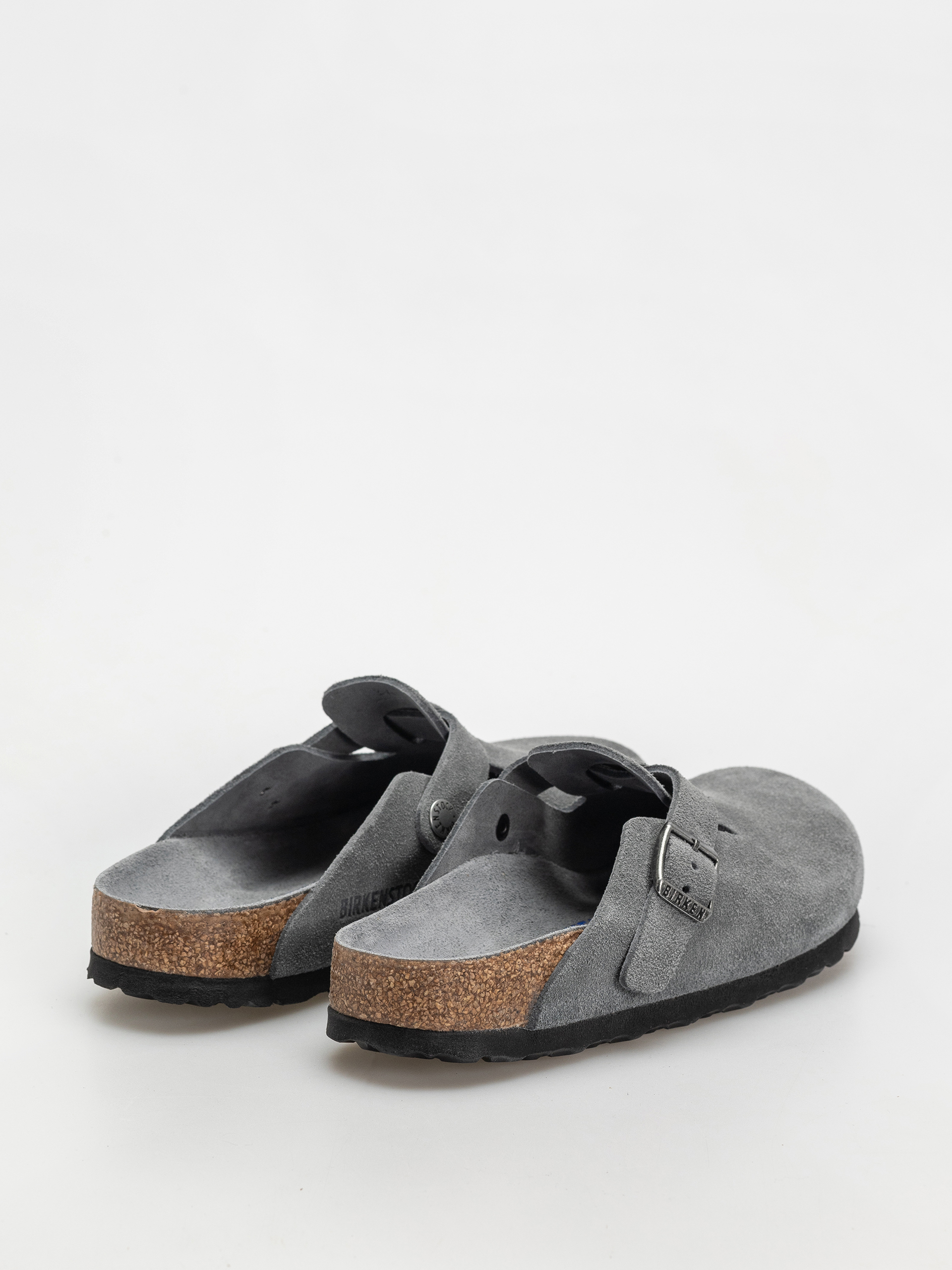 Șlapi Birkenstock Boston SFB Suede Leather Narrow Wmn (basalt gray)