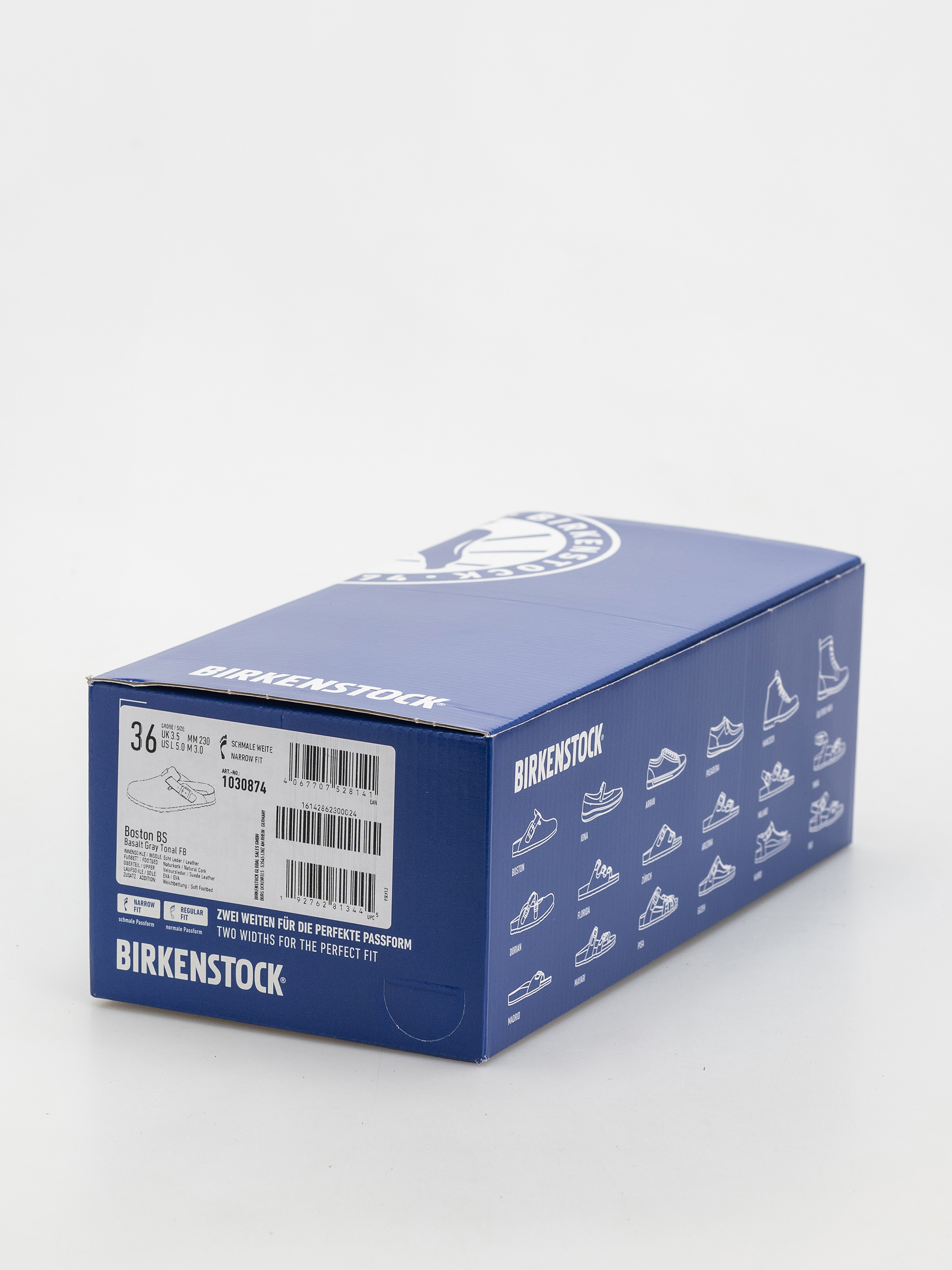 Șlapi Birkenstock Boston SFB Suede Leather Narrow Wmn (basalt gray)