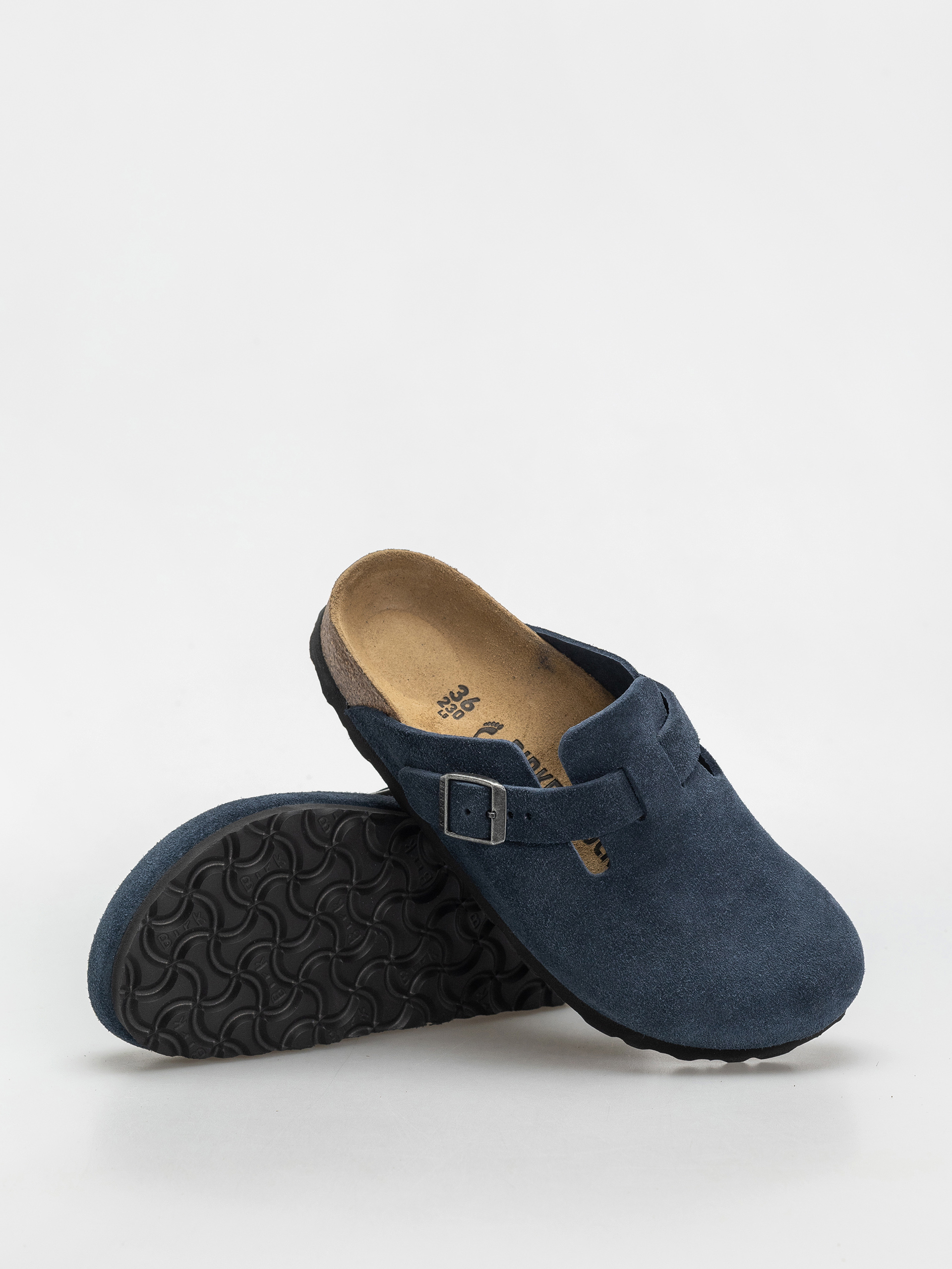 Șlapi Birkenstock Boston Suede Leather Narrow Wmn (new navy)