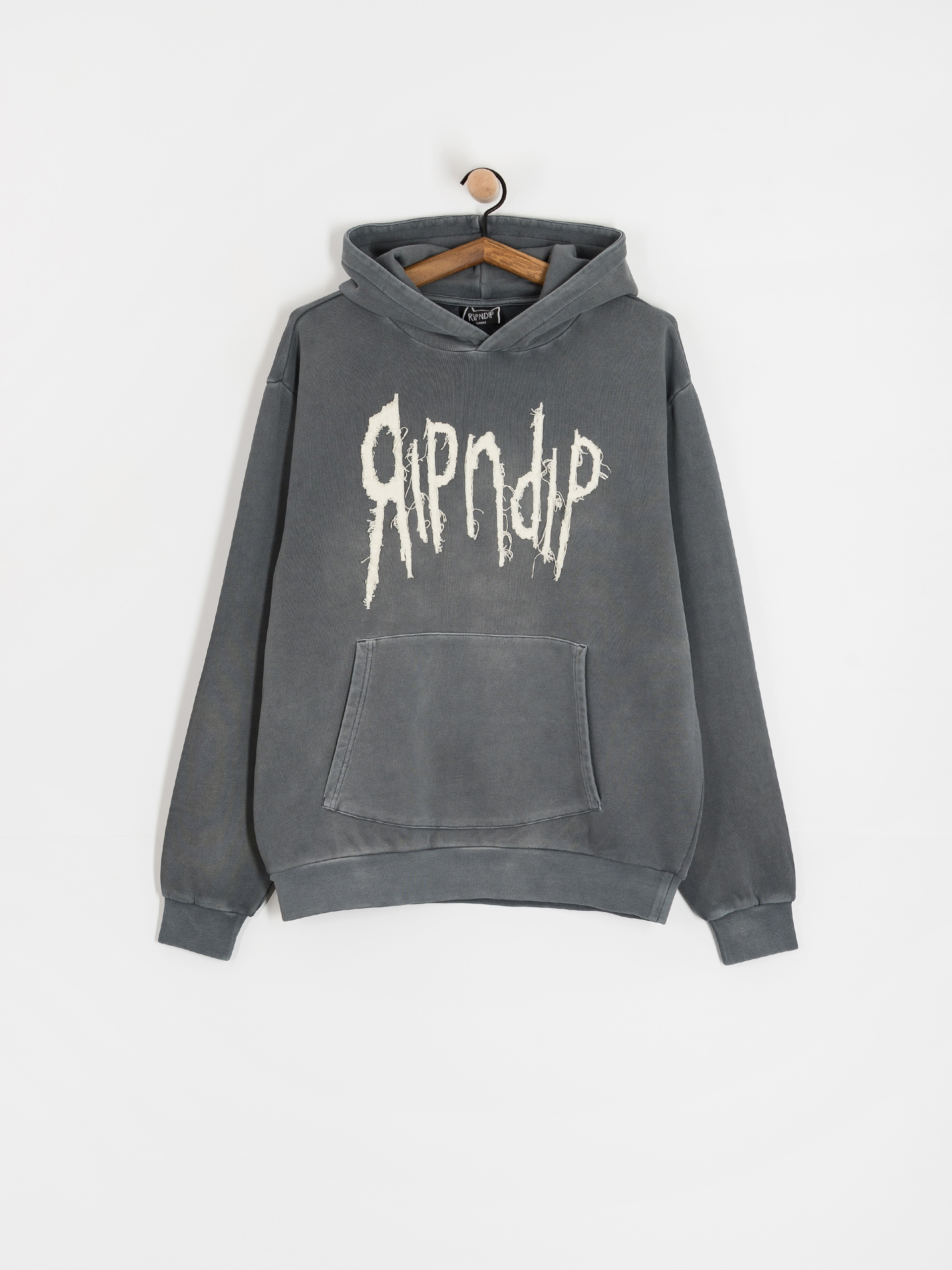 Hanorac cu glugă RipNDip Insano Distressed HD (charcoal vintage wash)