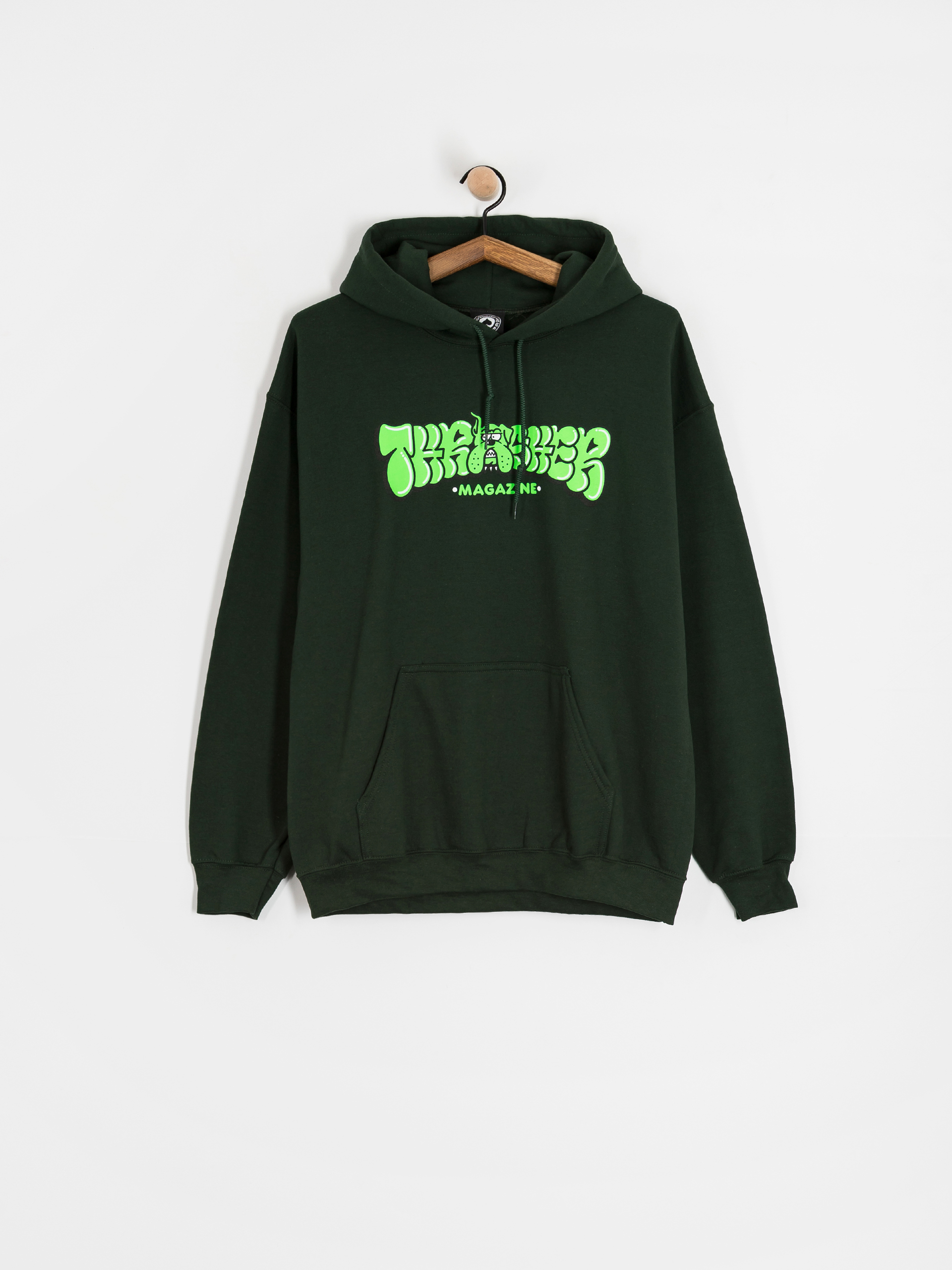 Hanorac cu glugă Thrasher Bully HD (forest green)