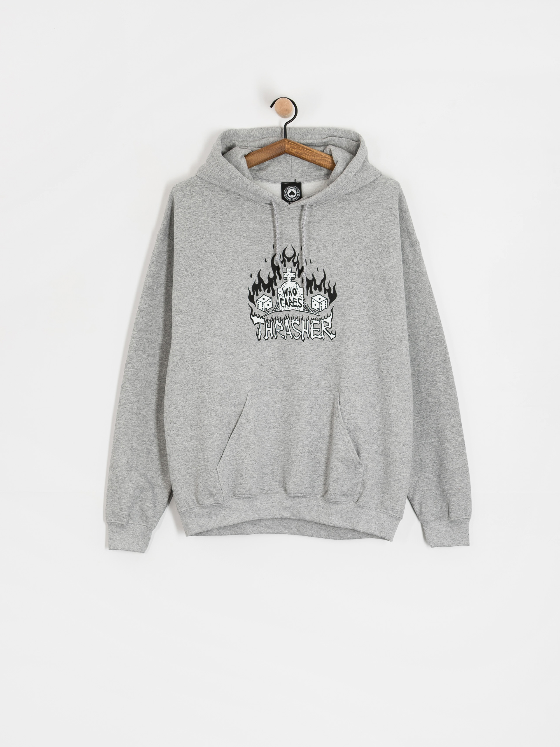 Hanorac cu glugă Thrasher Who Cares By Neckface HD (grey)