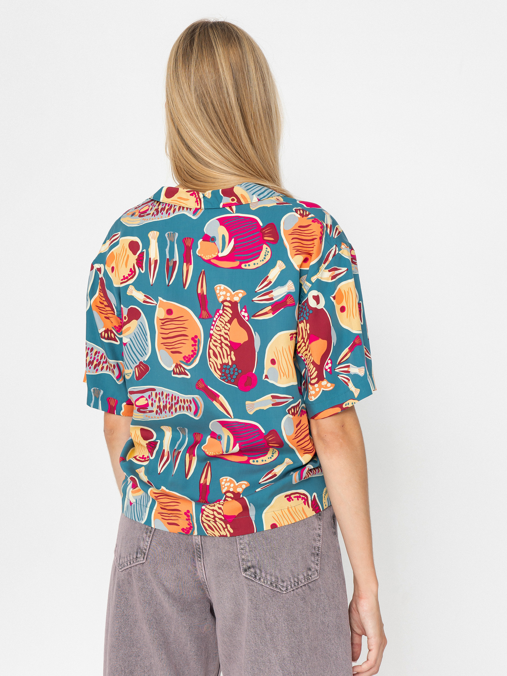 Cămașă Patagonia Tidal Threads Wmn (wrasse/wetland blue)