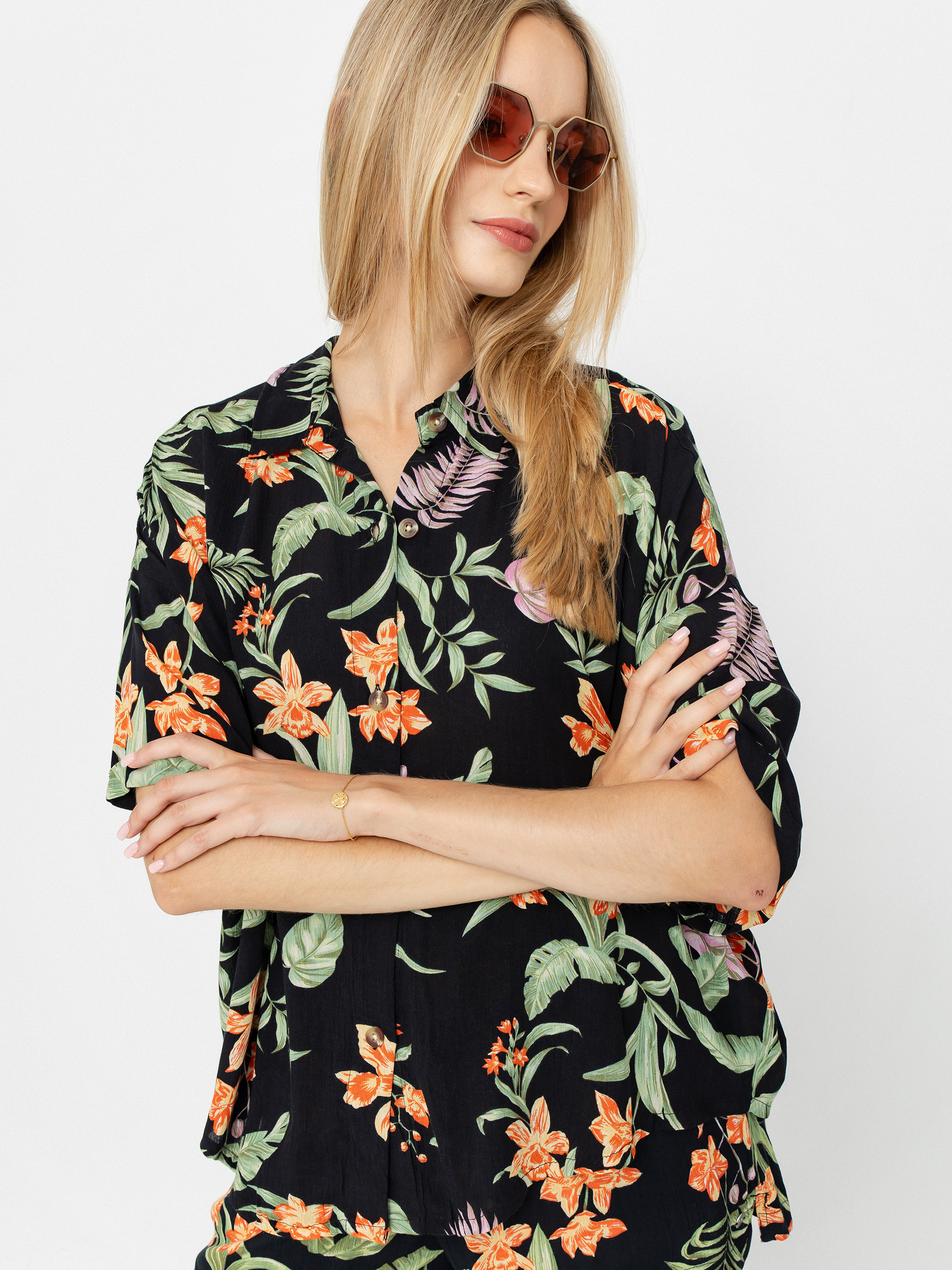 Cămașă Roxy Beach Nostalgia Crinkle Wmn (anthracite island escape)