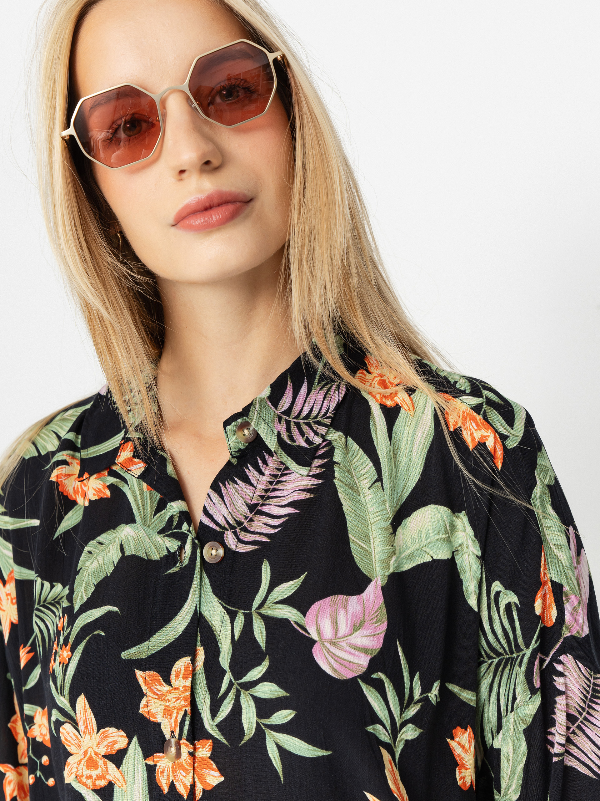 Cămașă Roxy Beach Nostalgia Crinkle Wmn (anthracite island escape)