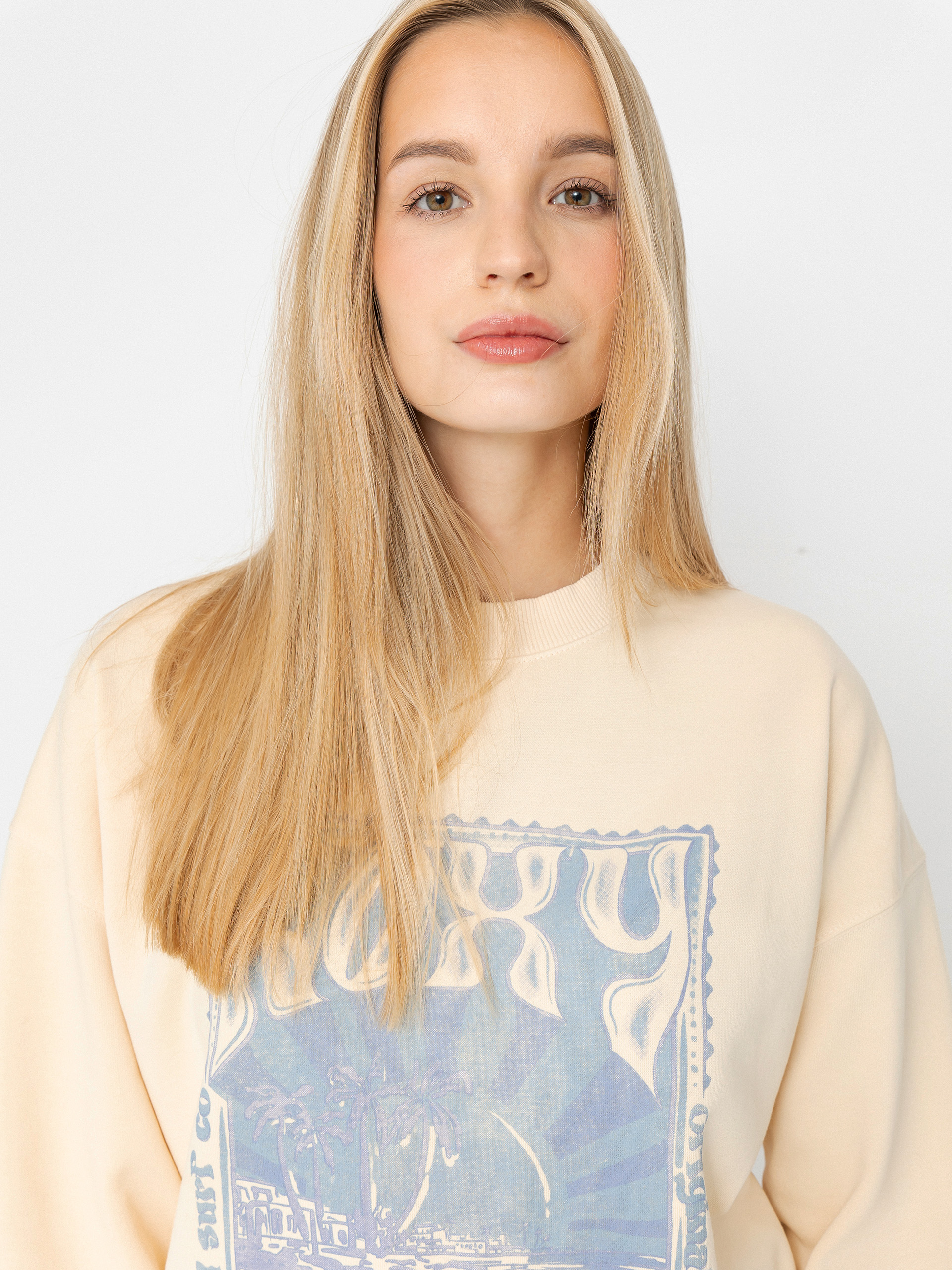 Hanorac Roxy Lineup Oversized Crew Wmn - bej (parchment)