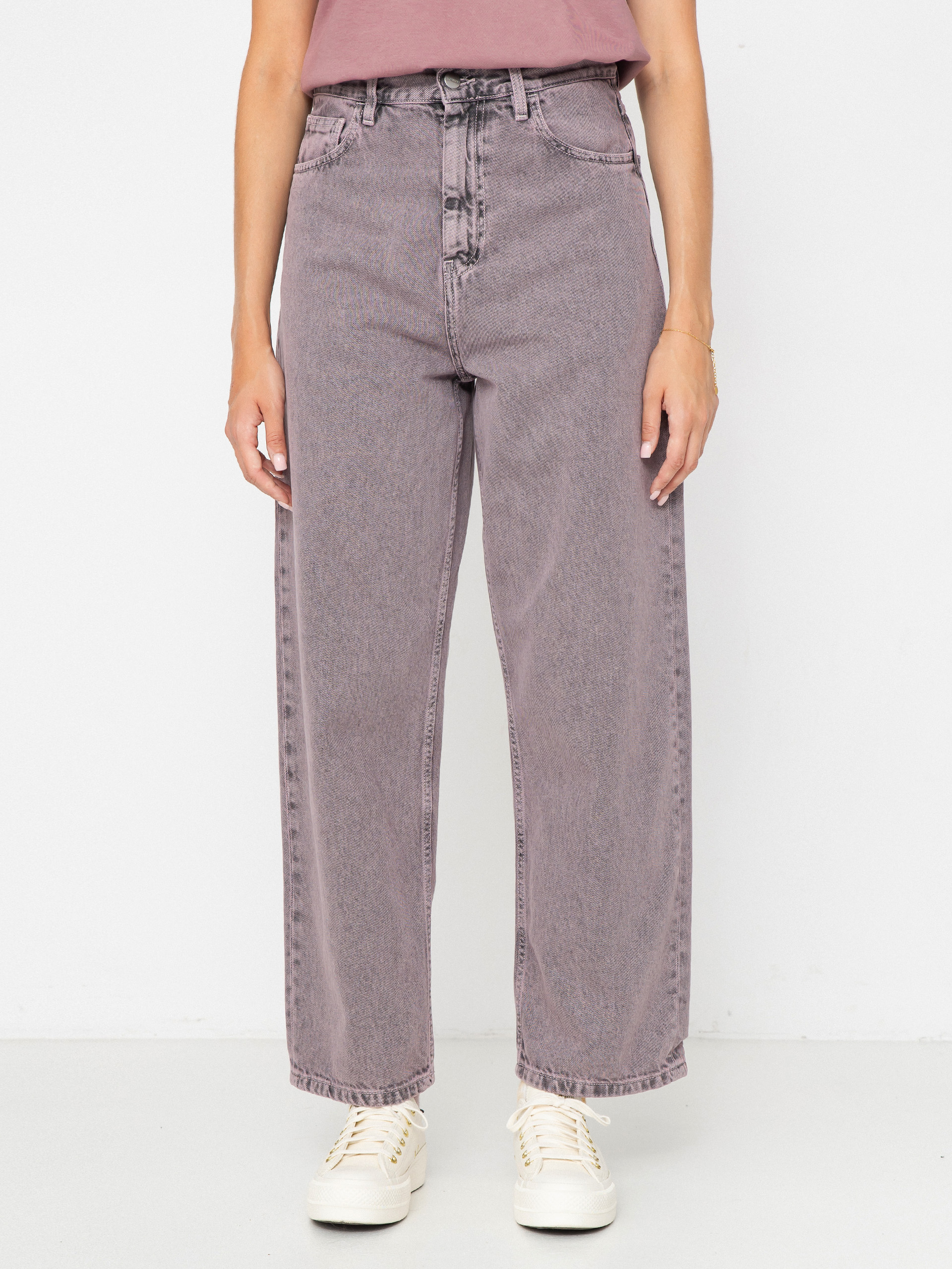 Pantaloni Carhartt WIP Brandon Wmn (black/hortensia/garment dyed)