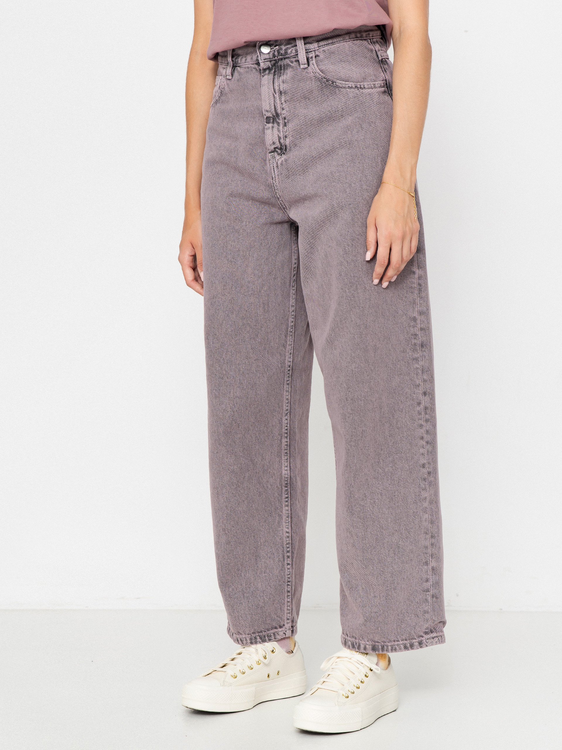 Pantaloni Carhartt WIP Brandon Wmn (black/hortensia/garment dyed)