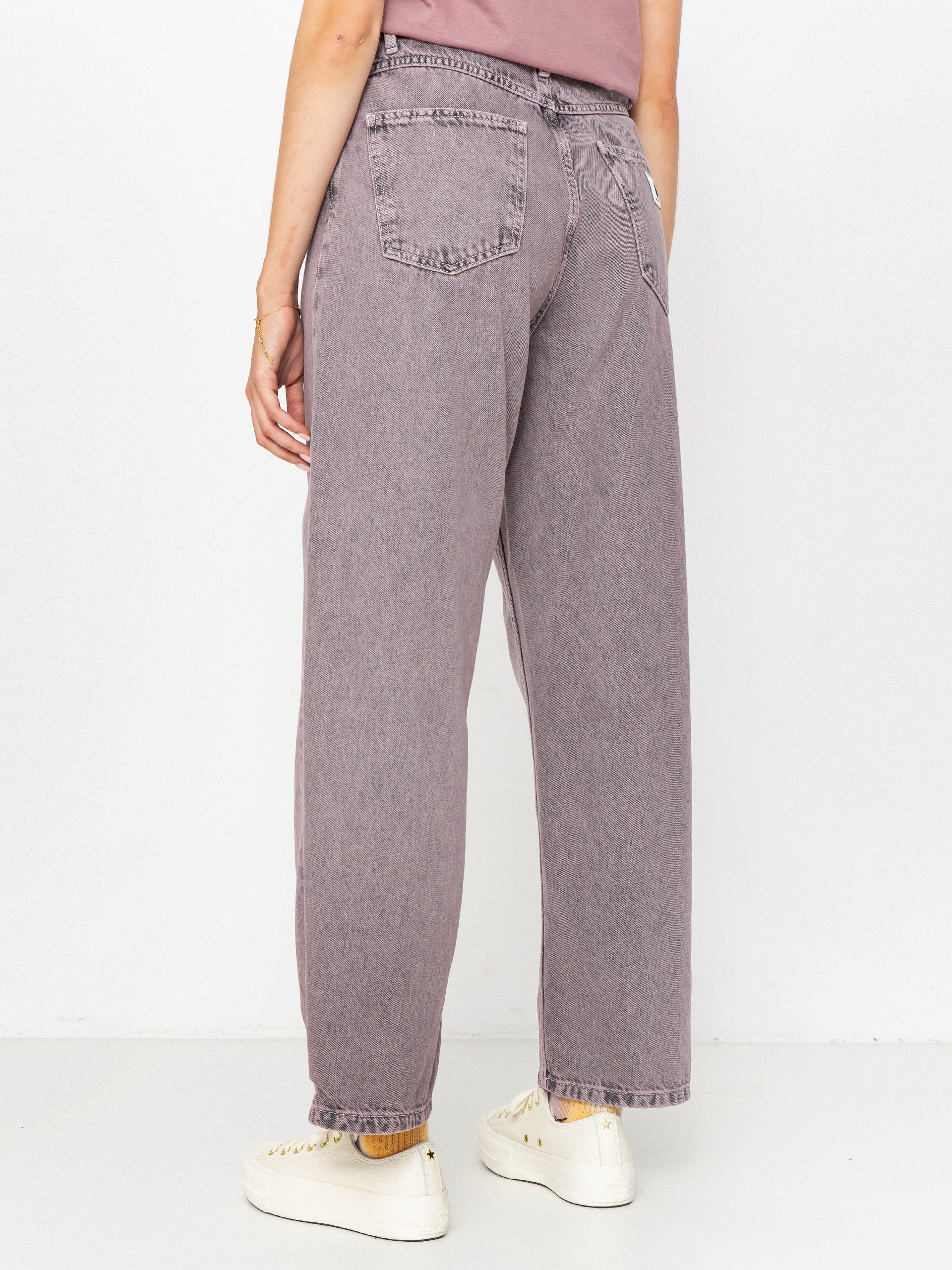 Pantaloni Carhartt WIP Brandon Wmn (black/hortensia/garment dyed)