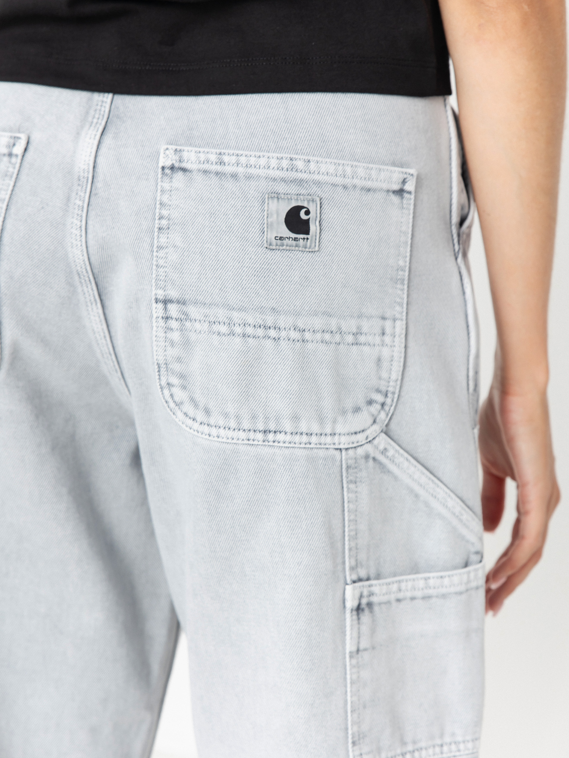 Pantaloni Carhartt WIP Brandon Double Knee Wmn (black/chalk wash)